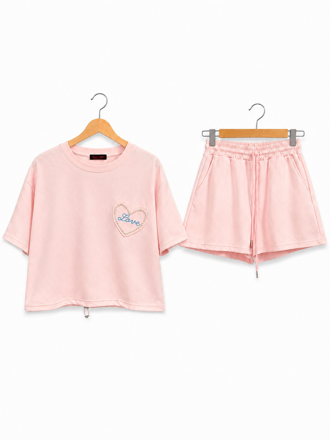 Heart Patch T-Shirt & Shorts Set