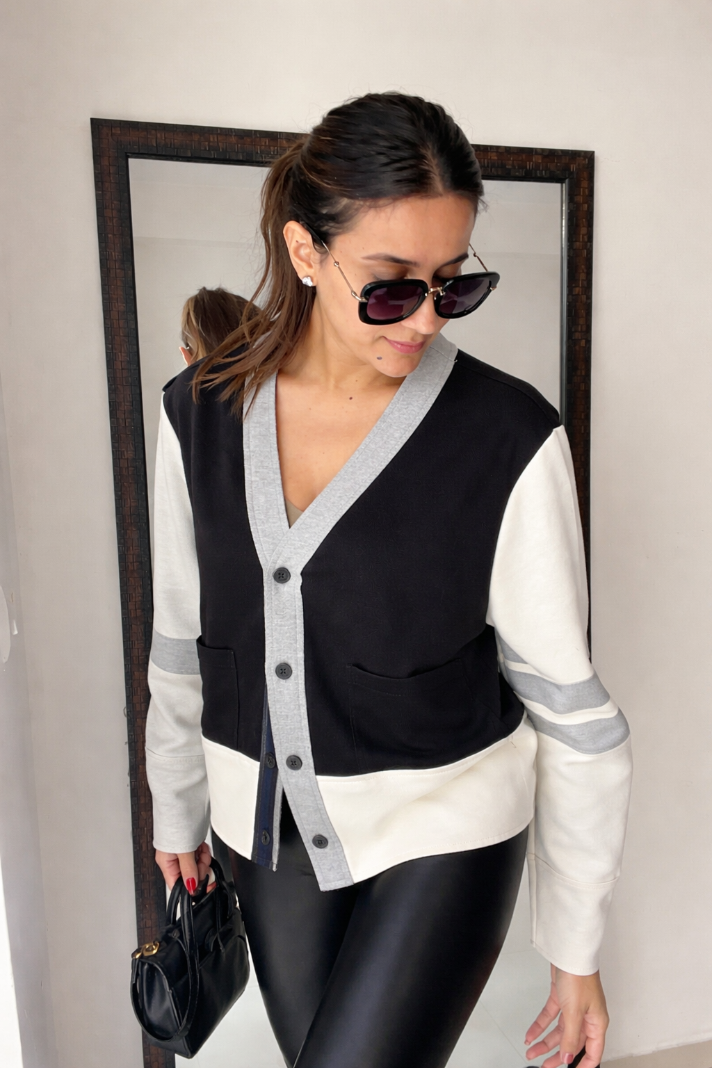 Contrast Fall Jumper Cardigan