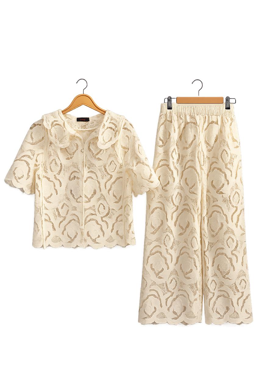 Trendy Floral Crochet Co-ord Outfit