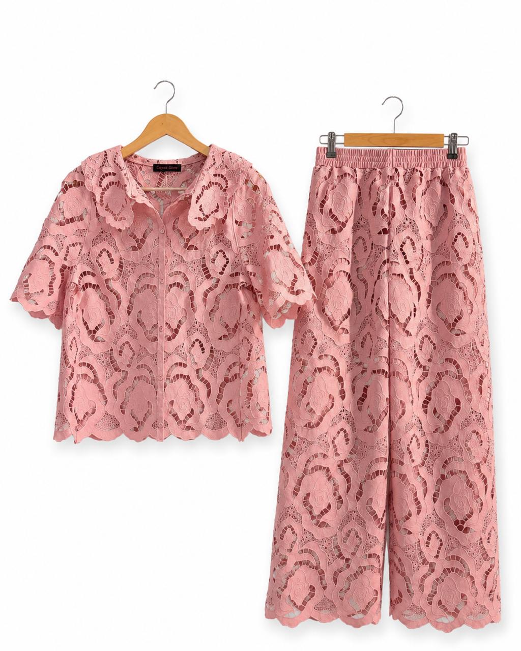 Trendy Floral Crochet Co-ord Outfit