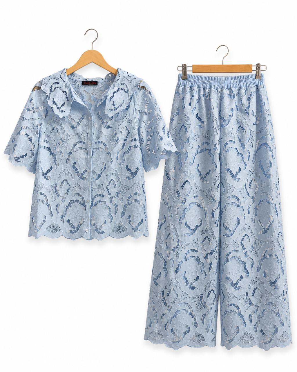 Trendy Floral Crochet Co-ord Outfit