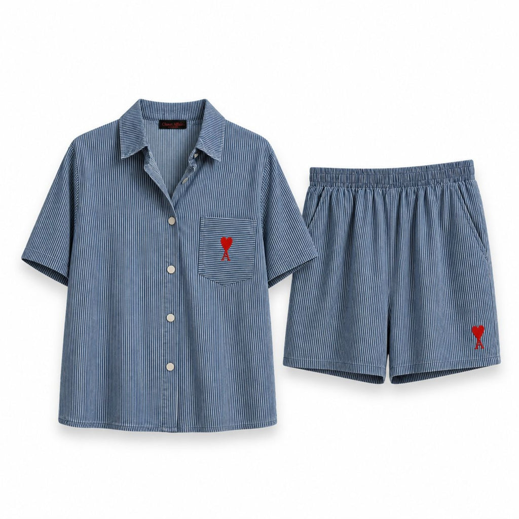 Blue Pinstripe Co-ord Set