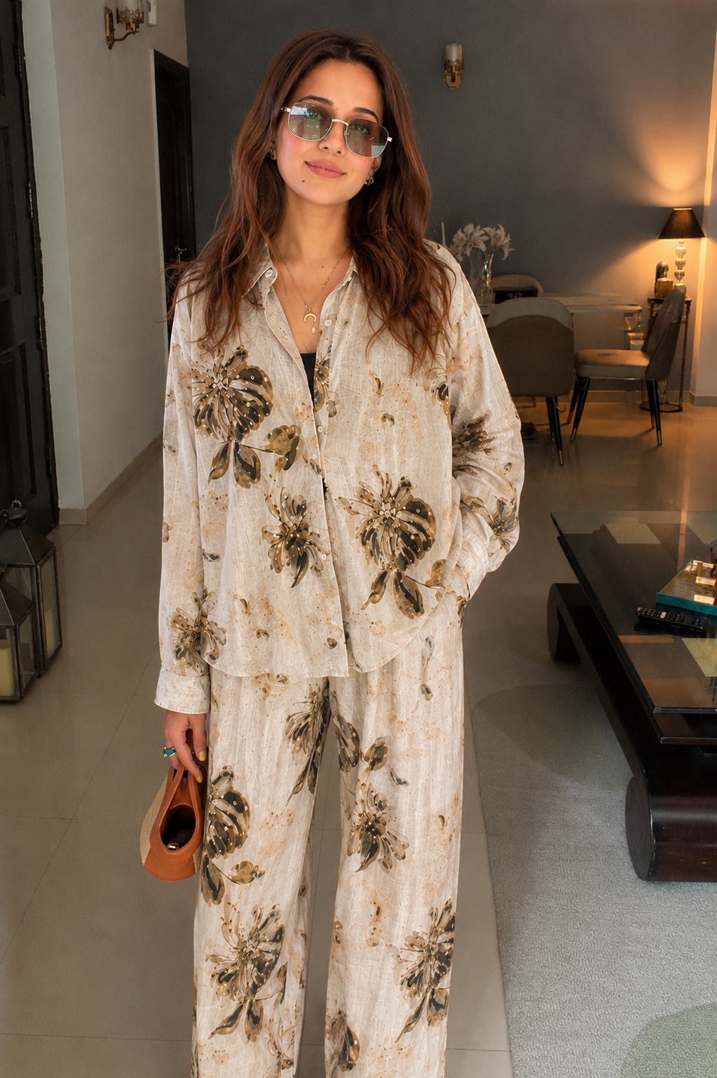 Mocha Bloom Co-ord Set