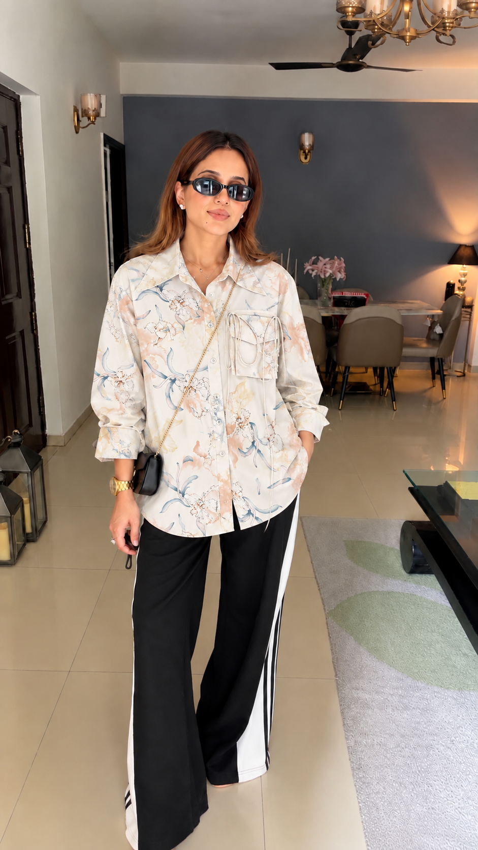 Floral Print Button-Down Blouse