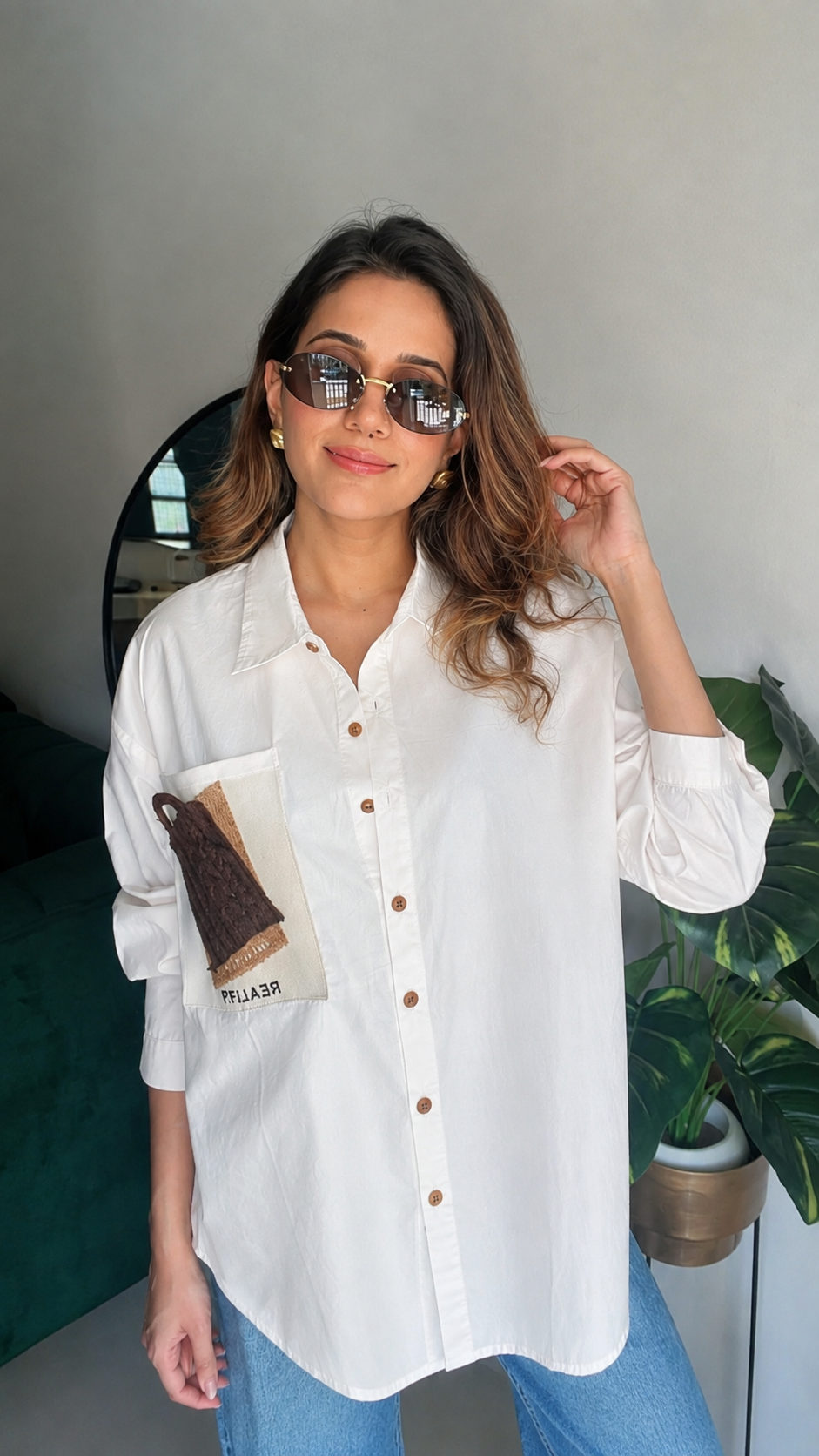 Knit Pocket Poplin Shirt