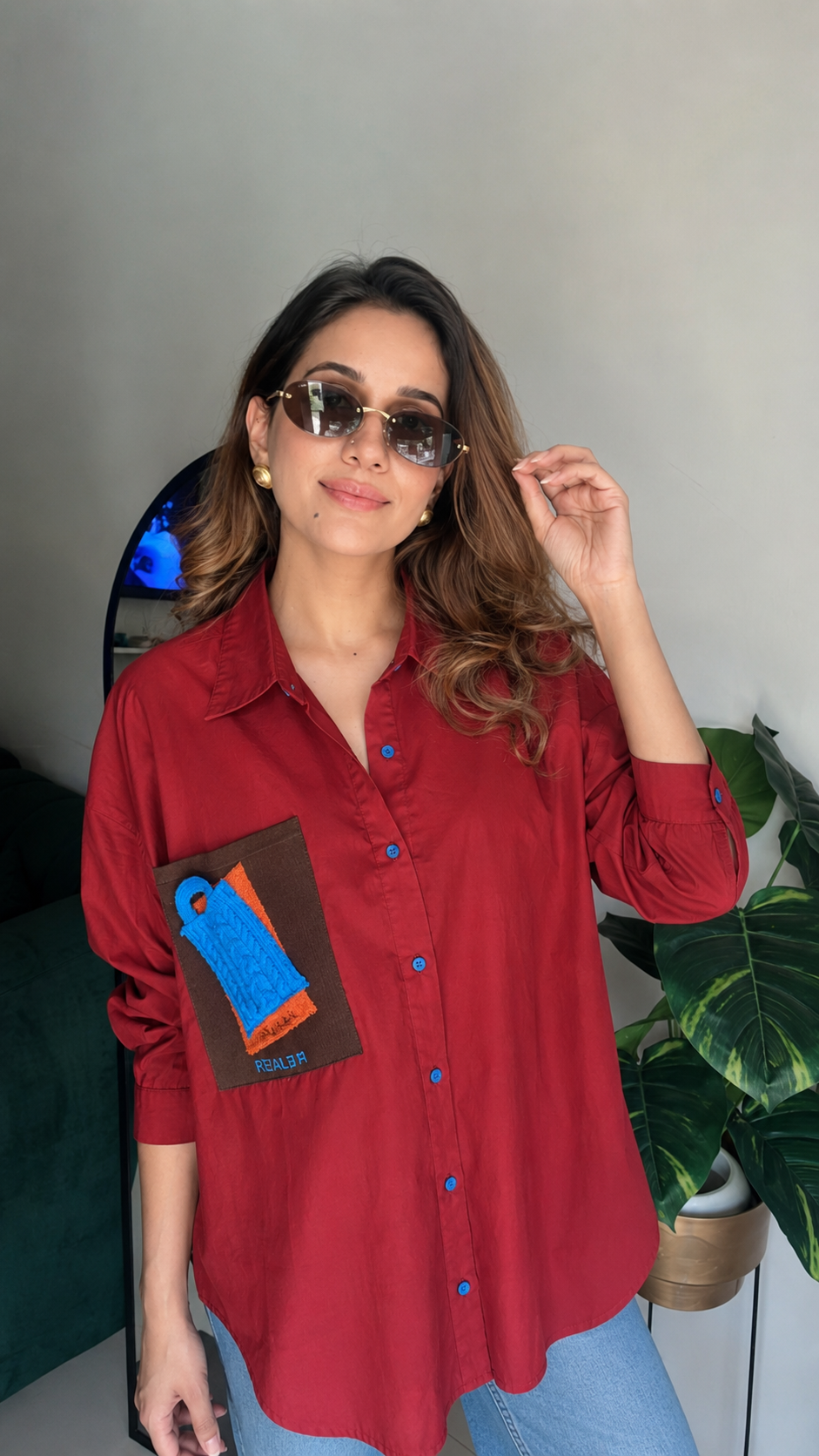 Knit Pocket Poplin Shirt