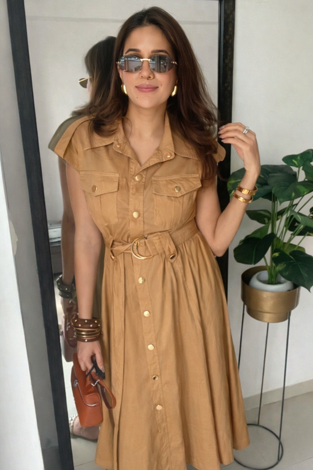 Buttoned Poplin Dress