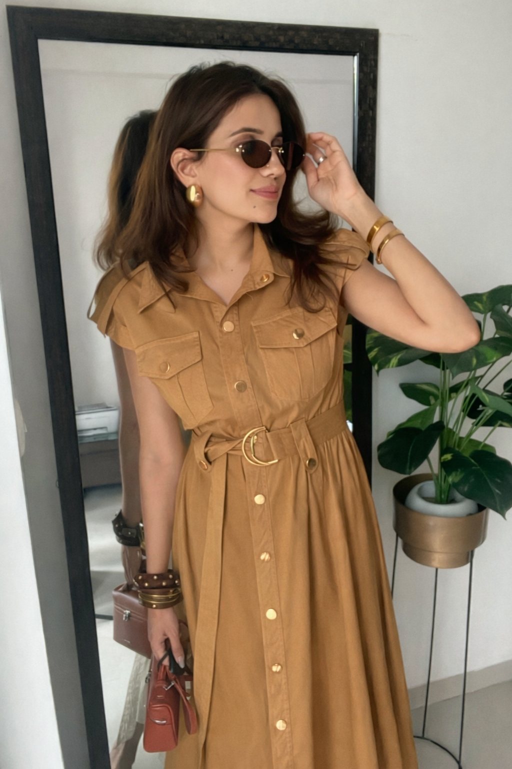 Buttoned Poplin Dress