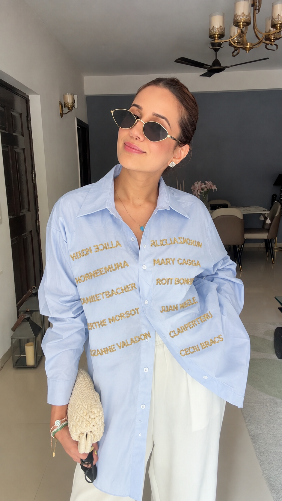 Typography Detail Poplin Shirt