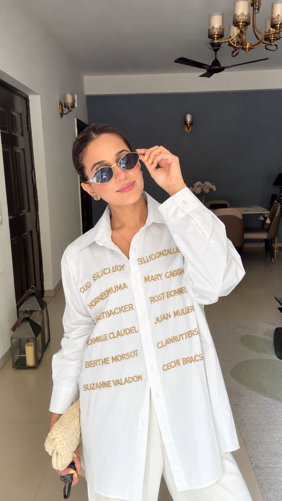 Typography Detail Poplin Shirt