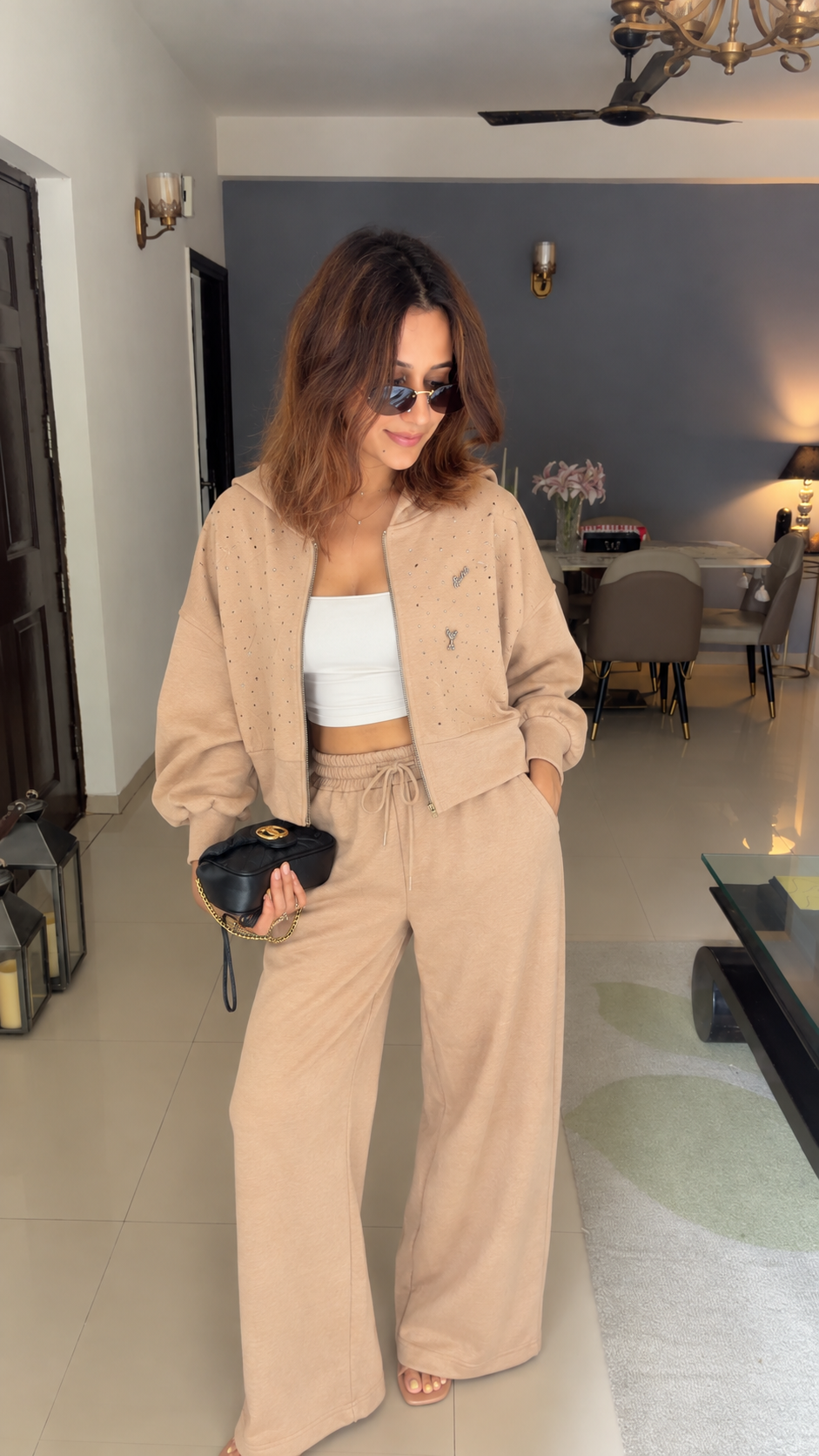 Ribbed Studded Lounge Set
