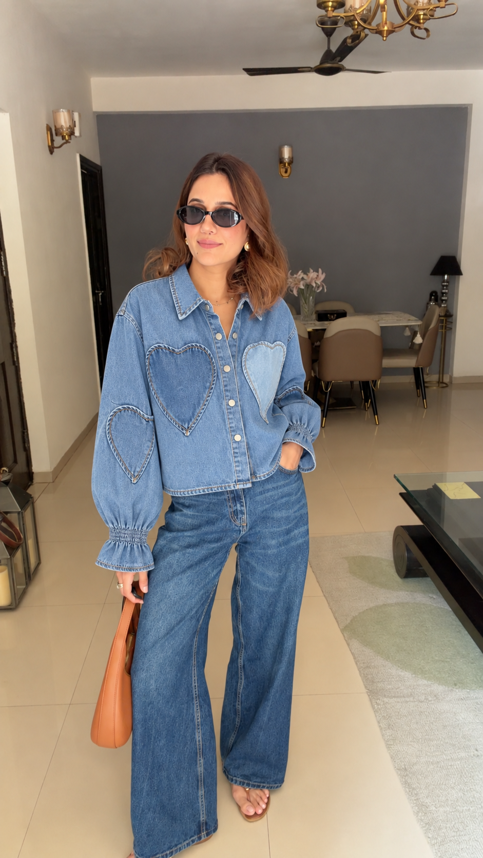 Heart Patch Denim Shirt
