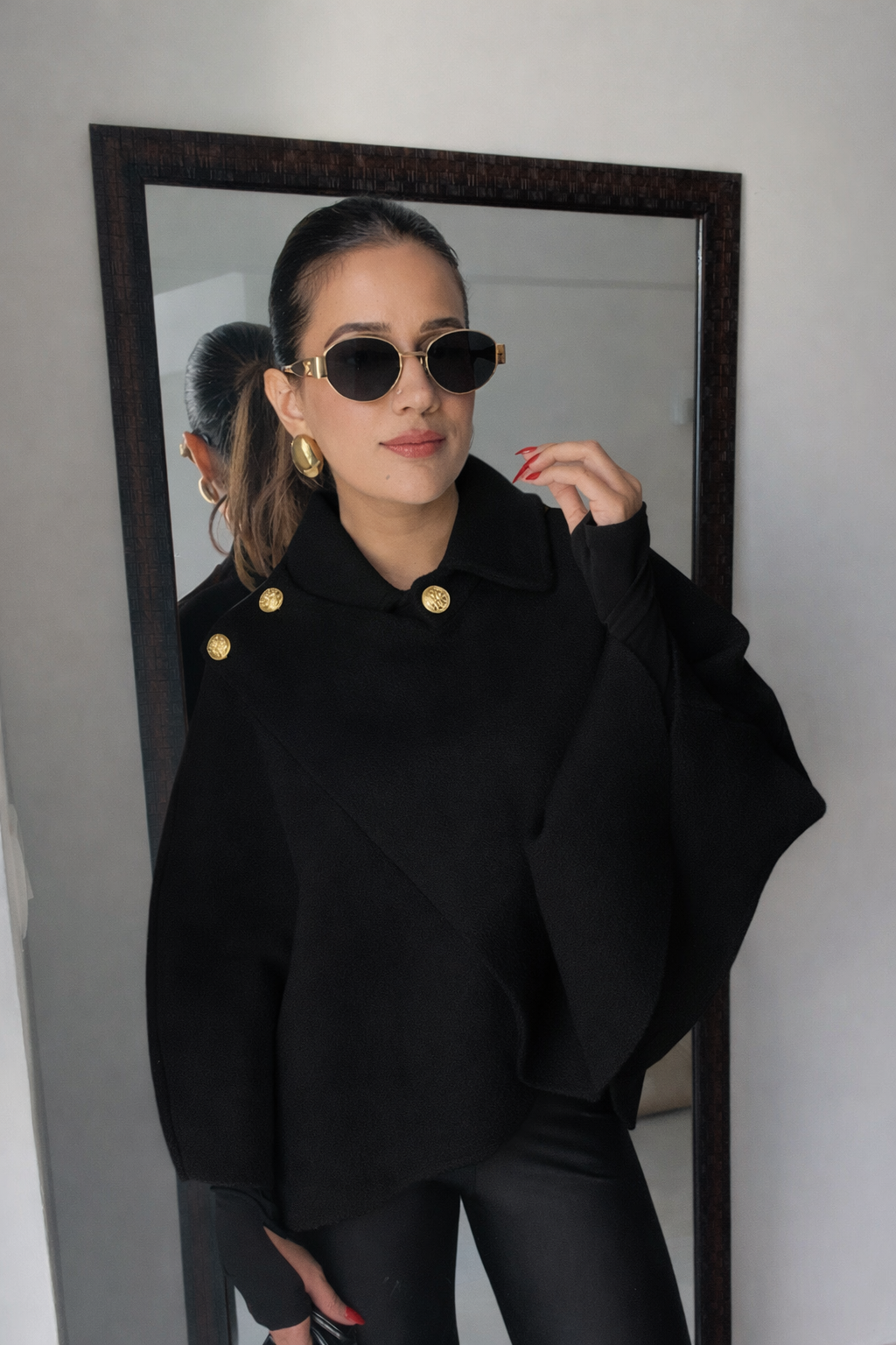 Luxe Woolen Fall Cape Jacket