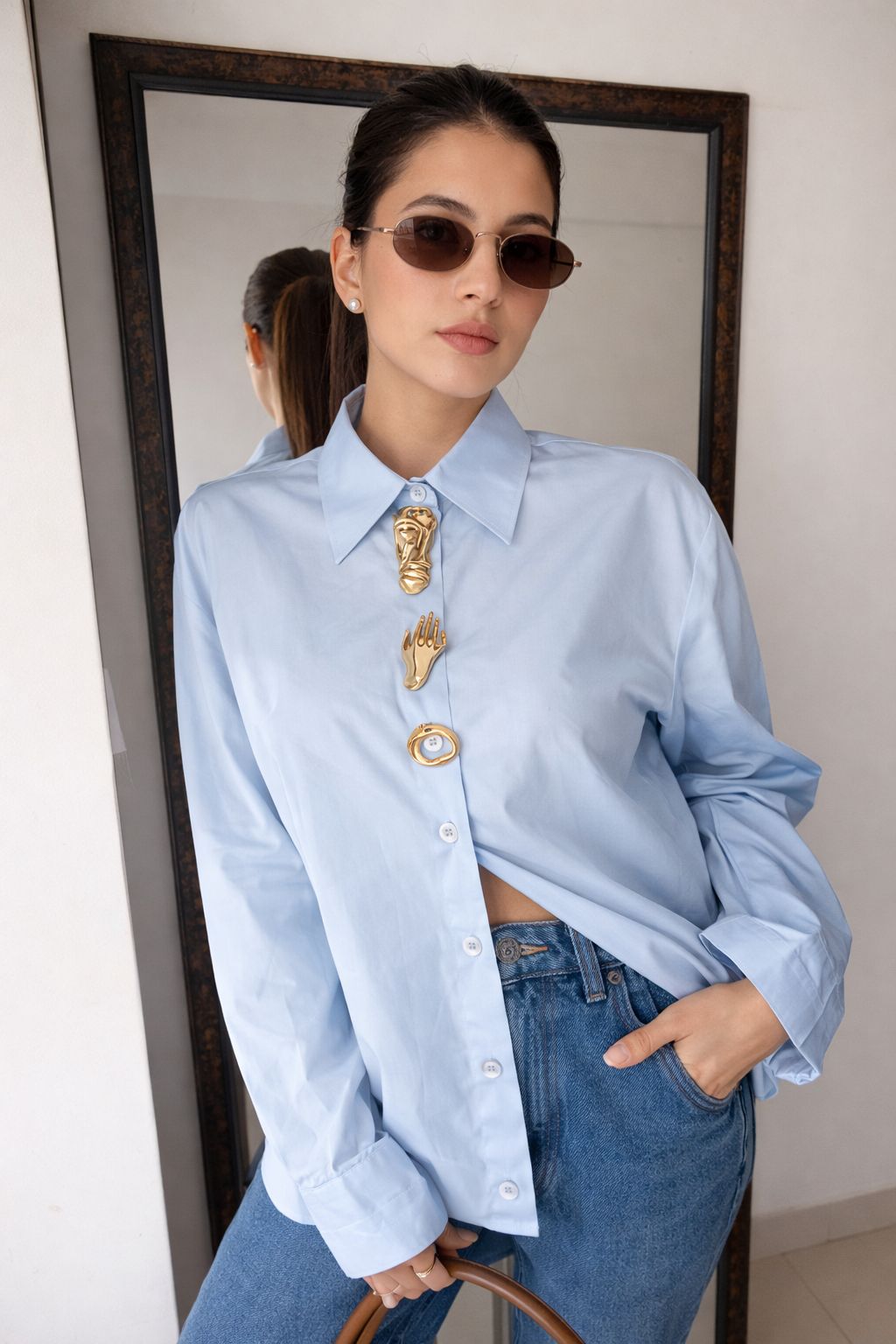 Statement Button-Down Poplin Shirt