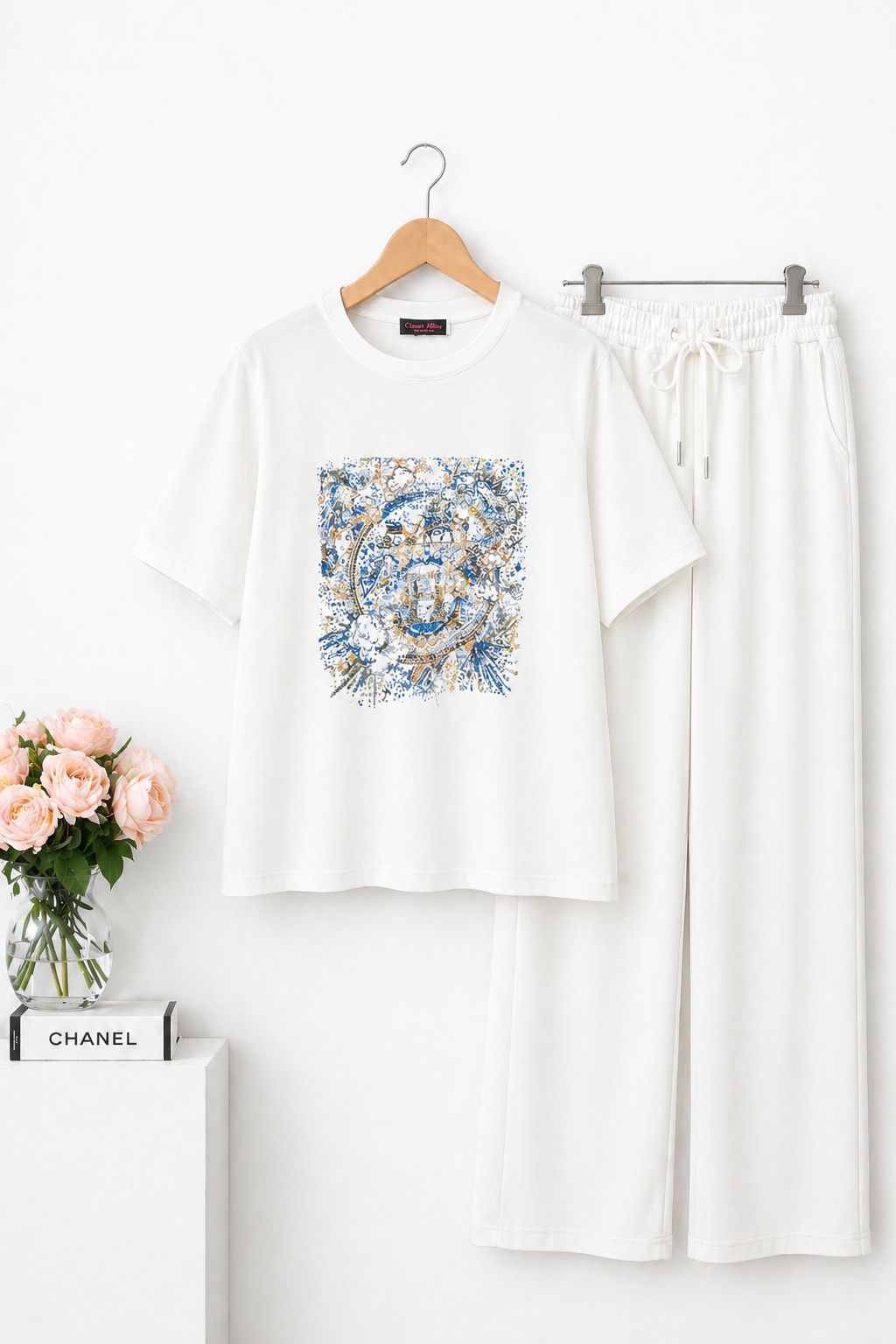 Abstract Print Ivory Lounge Set