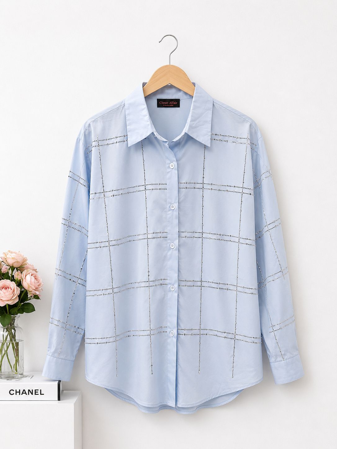 Studded Check Detail Shirt