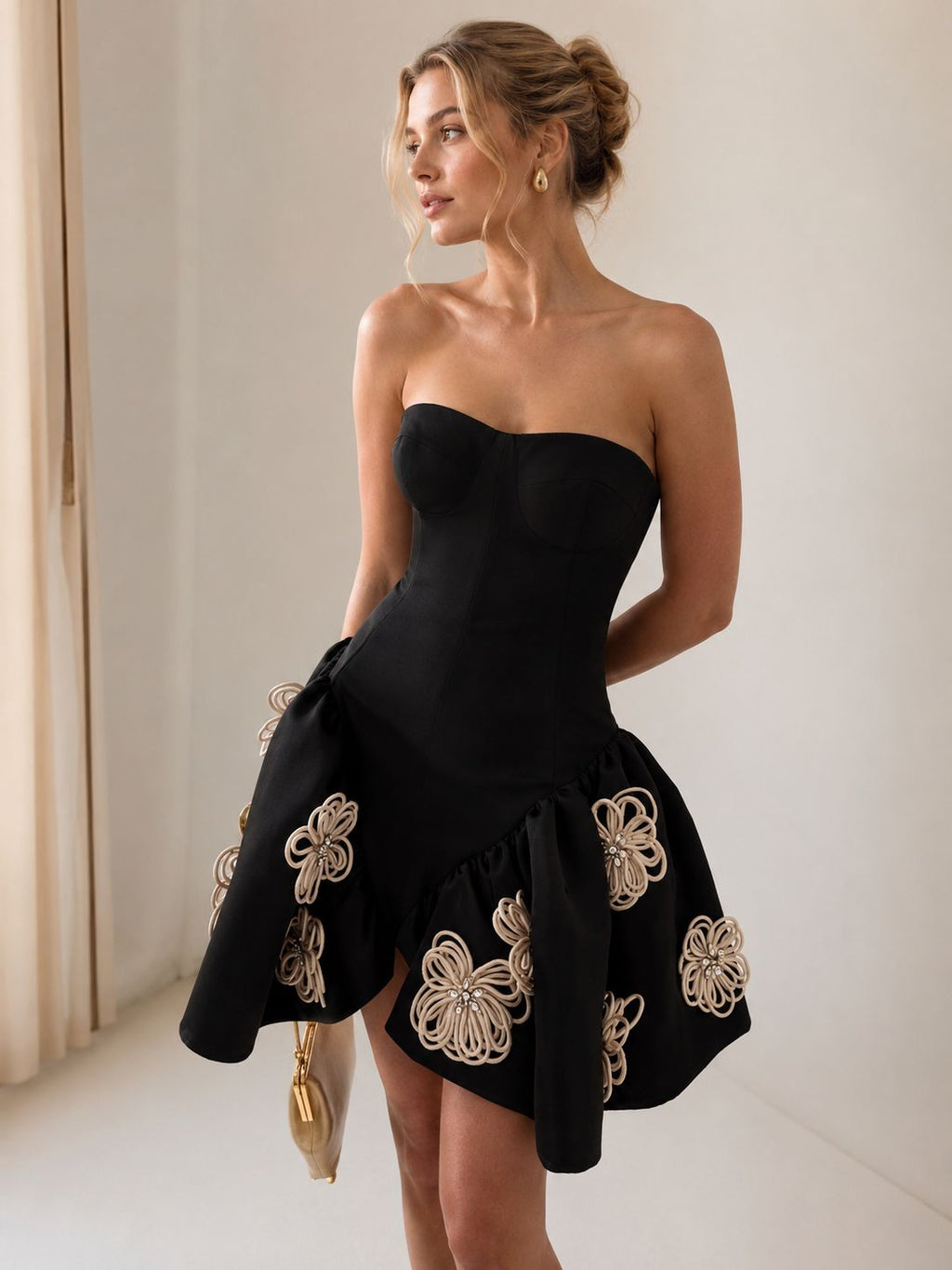Midnight Bloom Mini Dress
