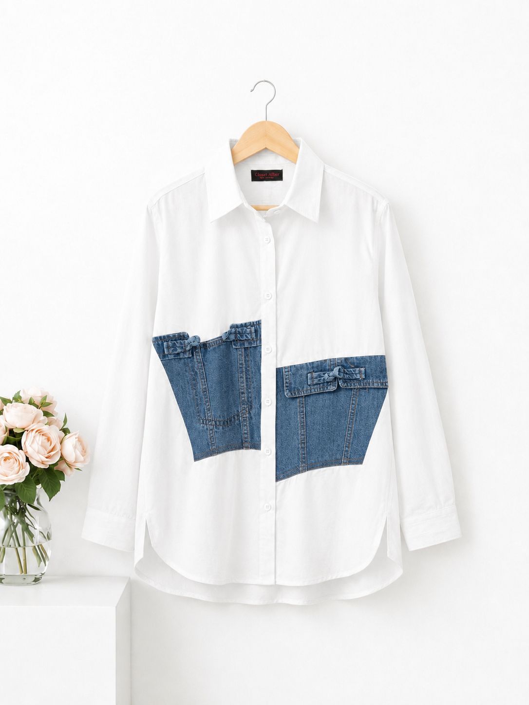 Poplin Denim Patch Shirt
