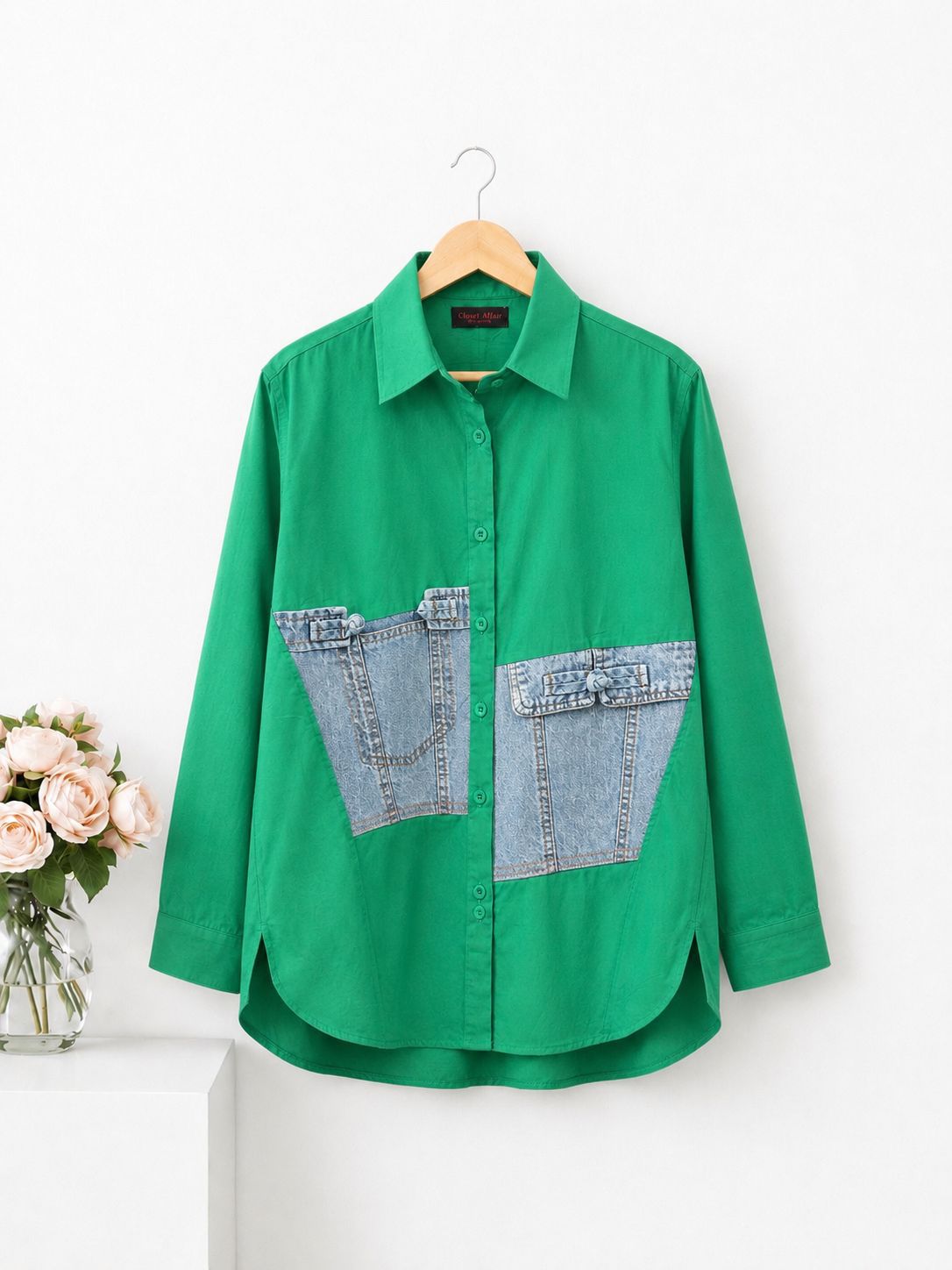 Poplin Denim Patch Shirt