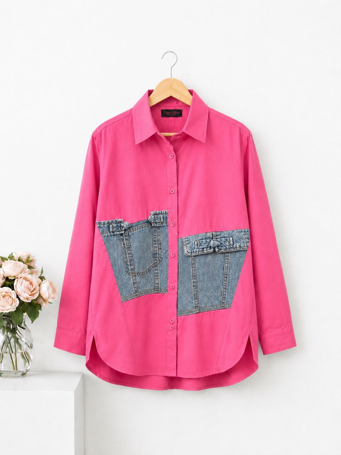 Poplin Denim Patch Shirt