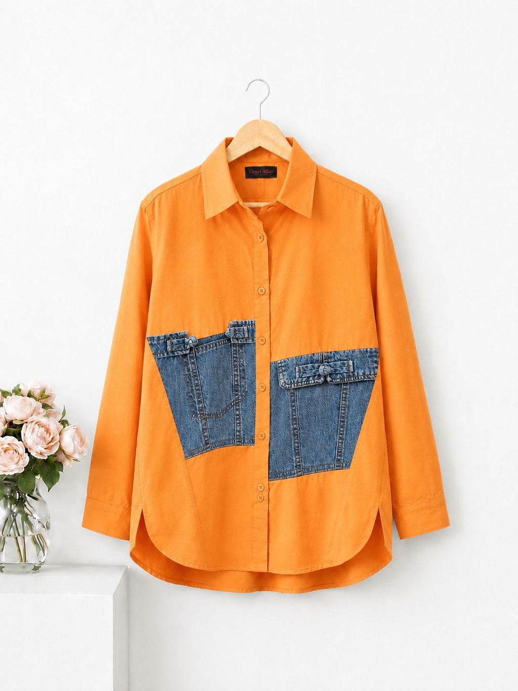 Poplin Denim Patch Shirt