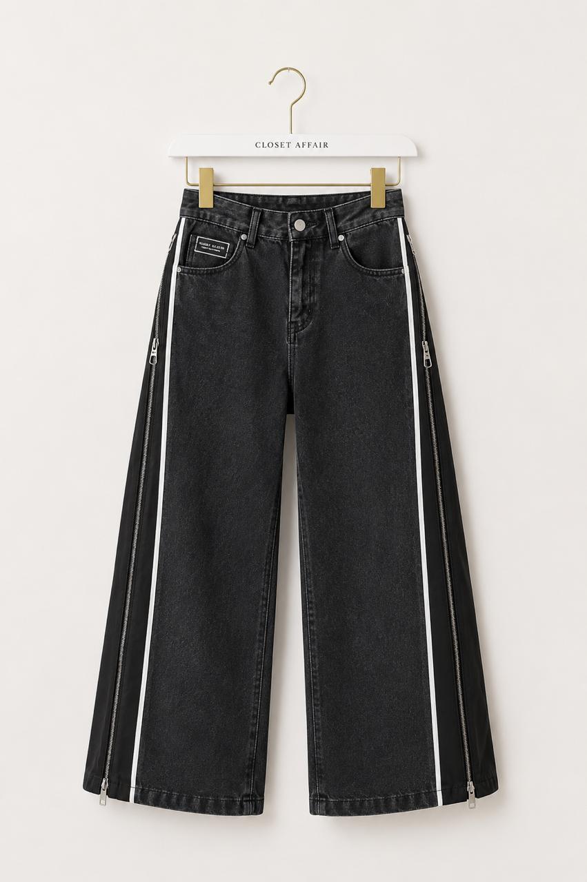 Racer Zip Panel Jeans