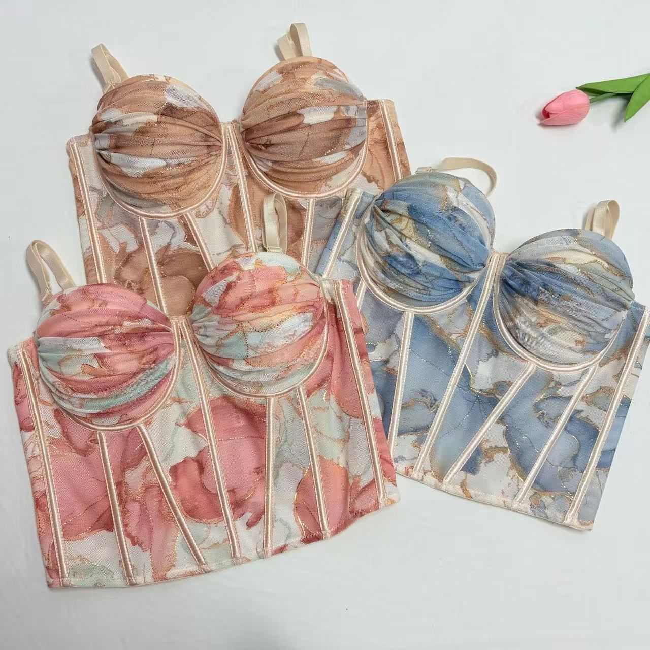 Abstract Print Sculpt Corset