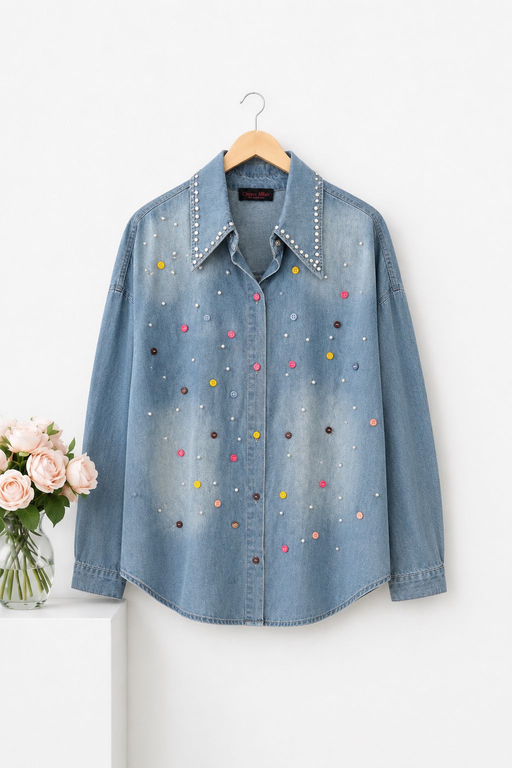 Button Detail Denim Shirt
