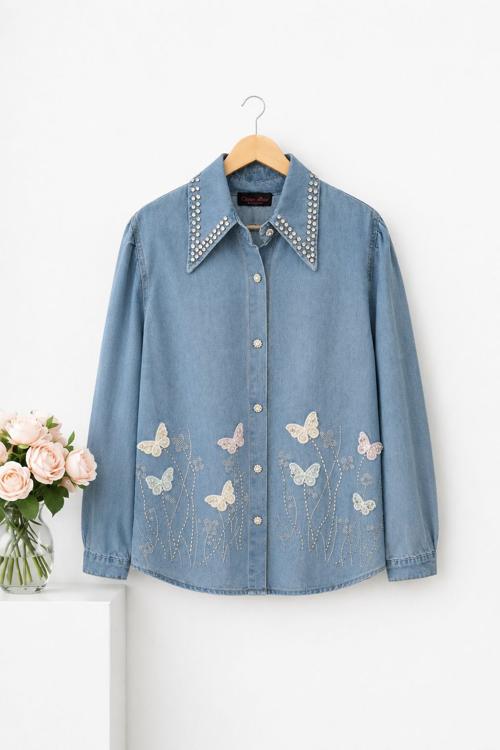 Embellished Denim Shirt