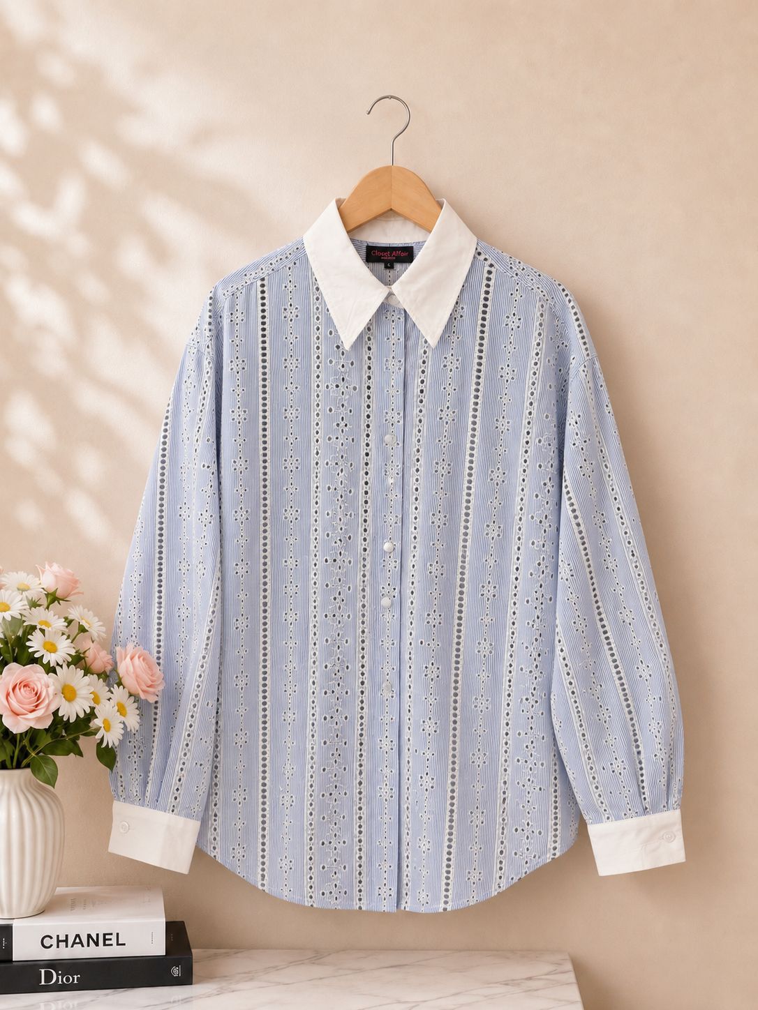 Cotton Schiffli Detail Shirt