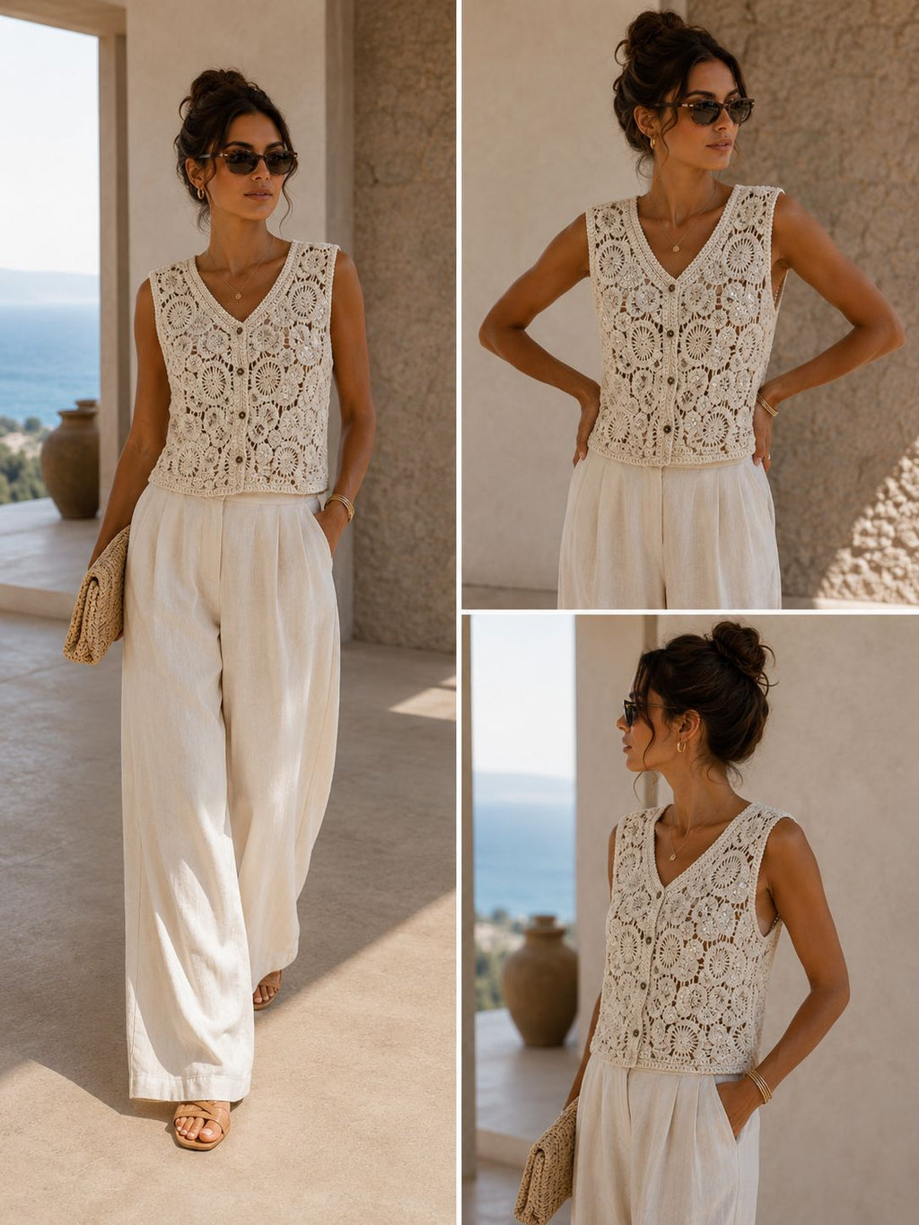 Crocia Vest with Hand Embroidery