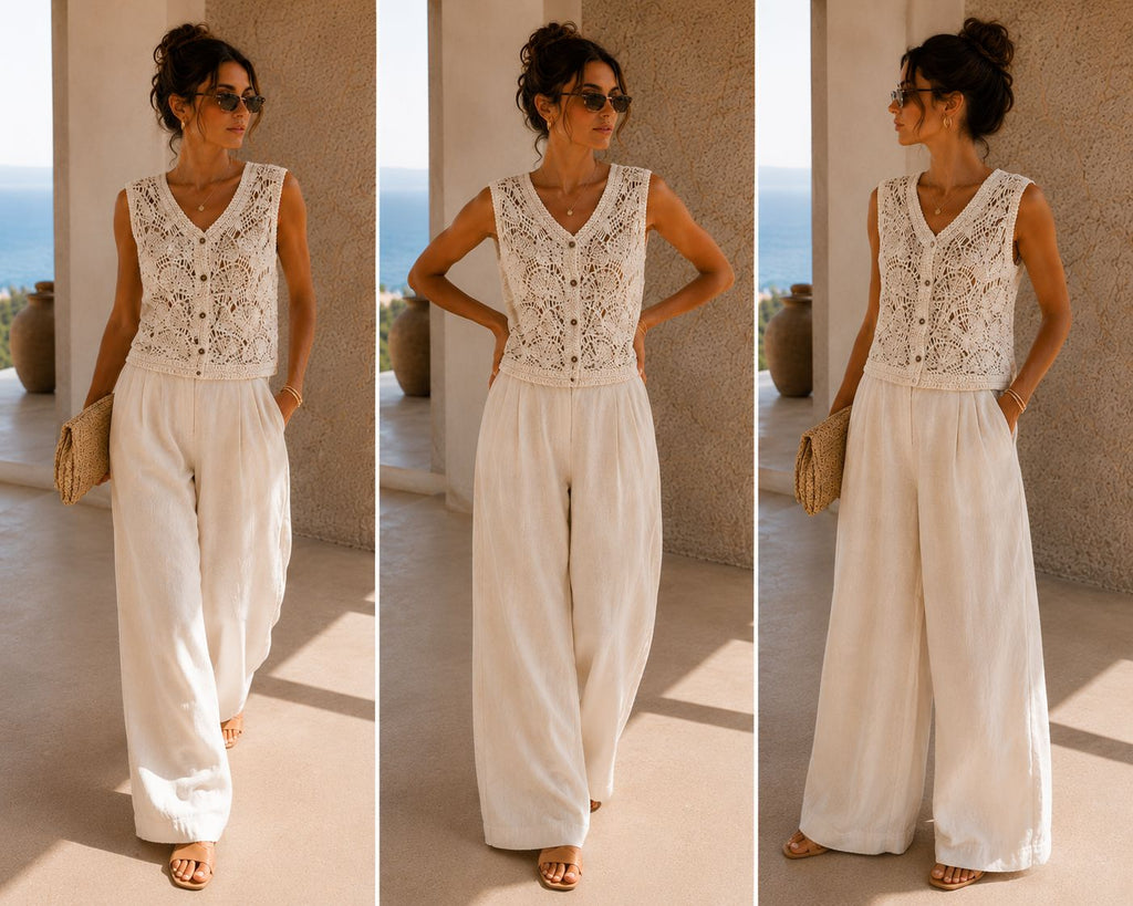 Resort Style Crocia Handwork Vest