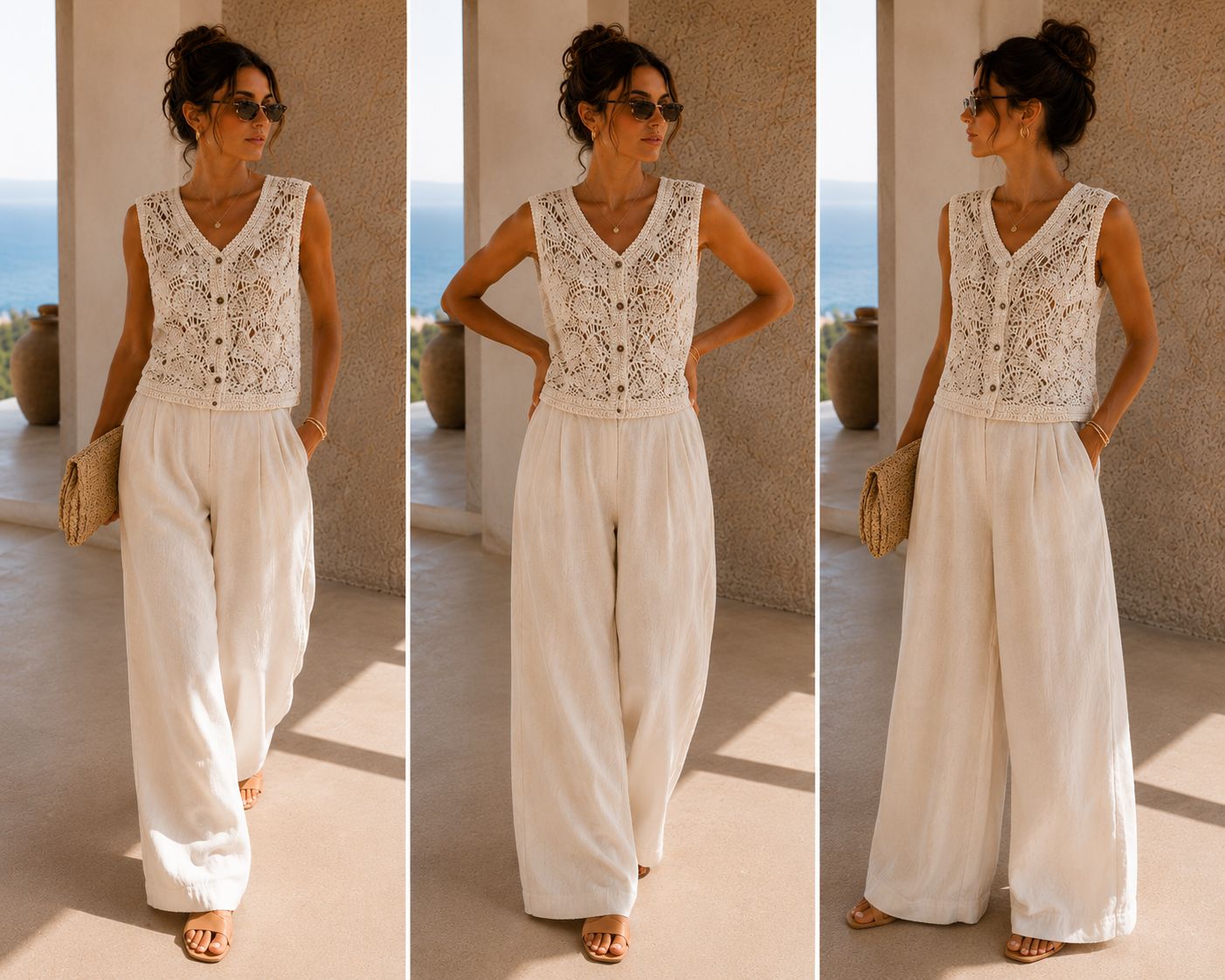 Resort Style Crocia Handwork Vest