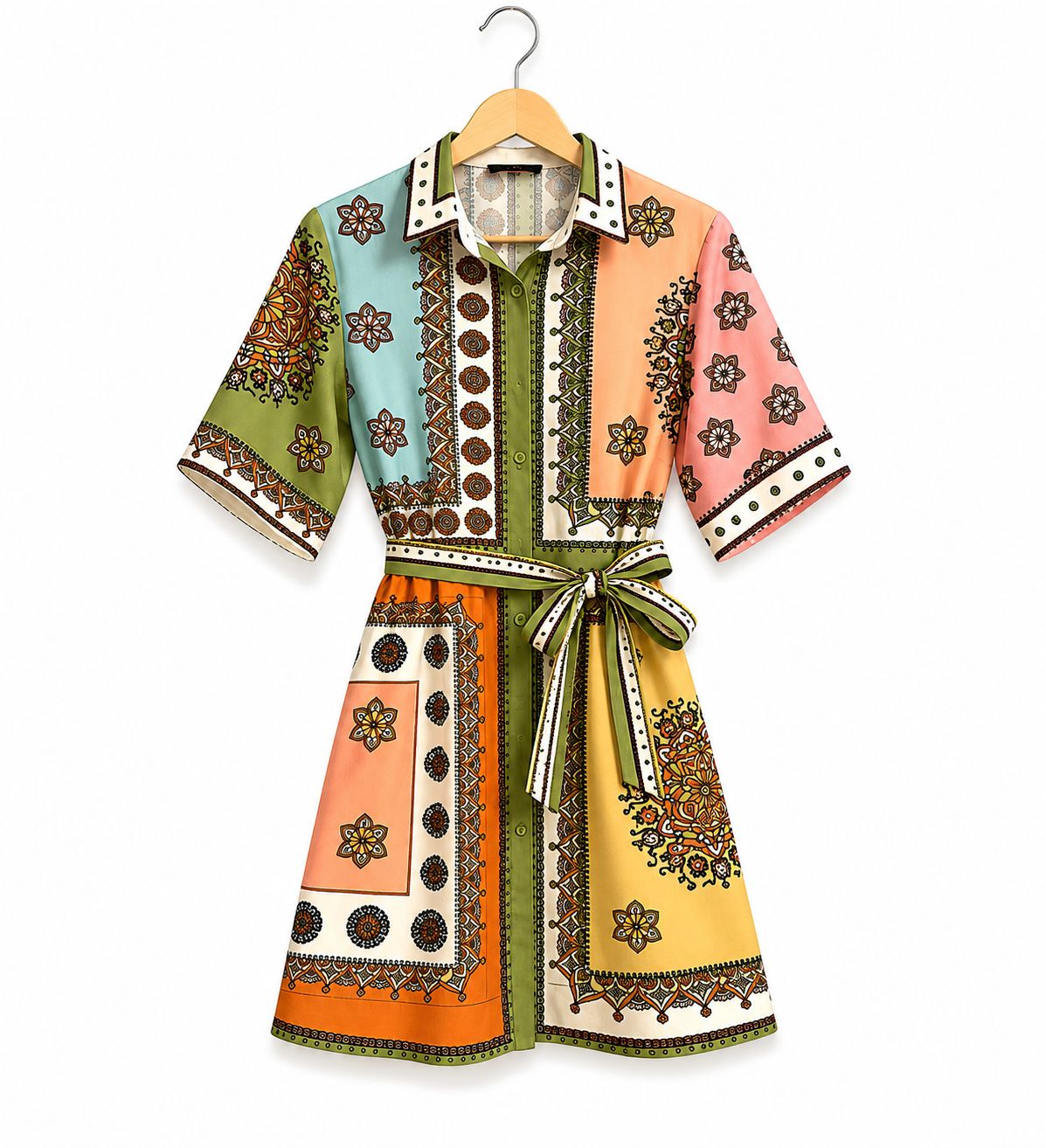 Boho Mosaic Printed Dress