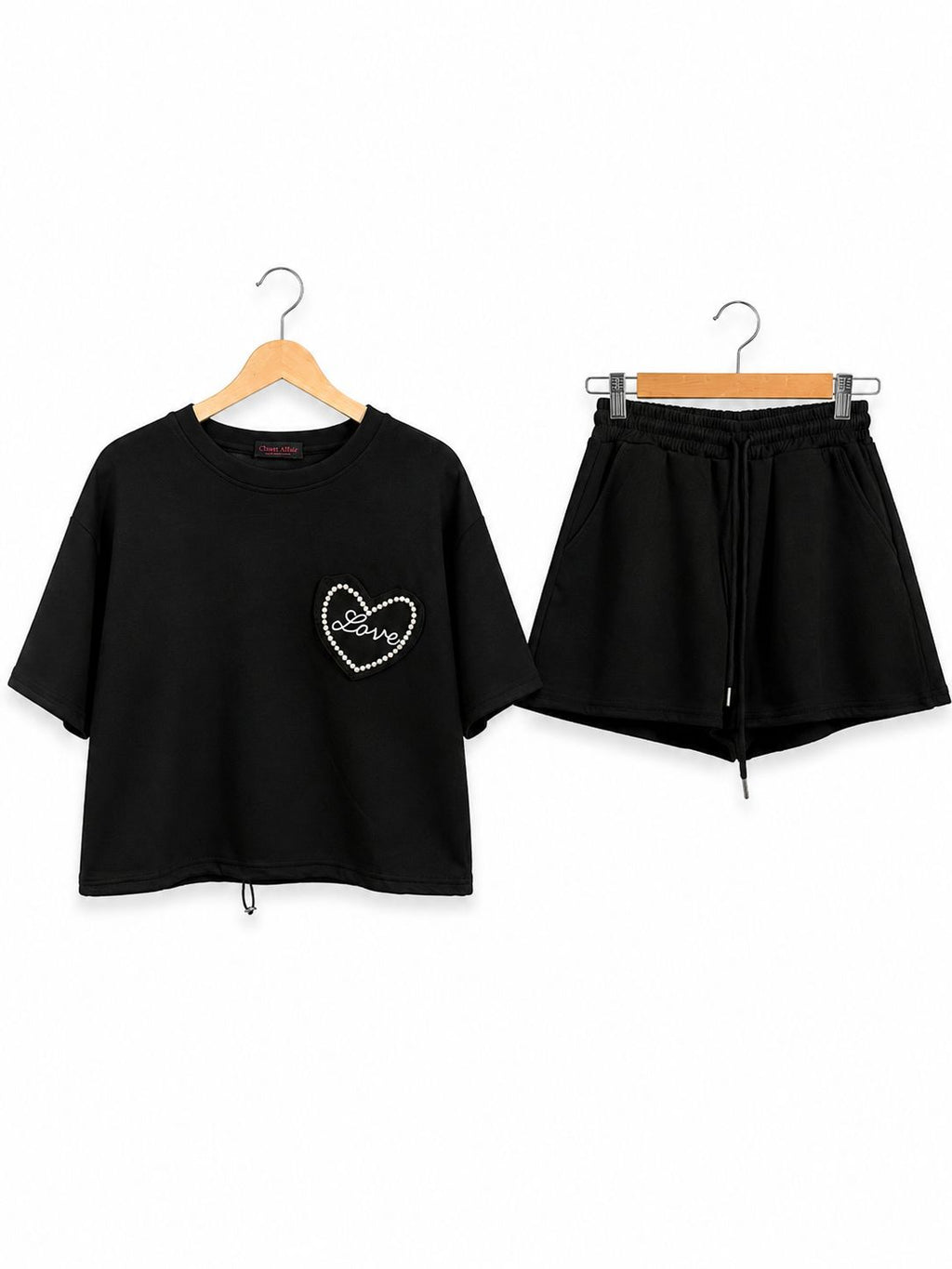 Heart Patch T-Shirt & Shorts Set