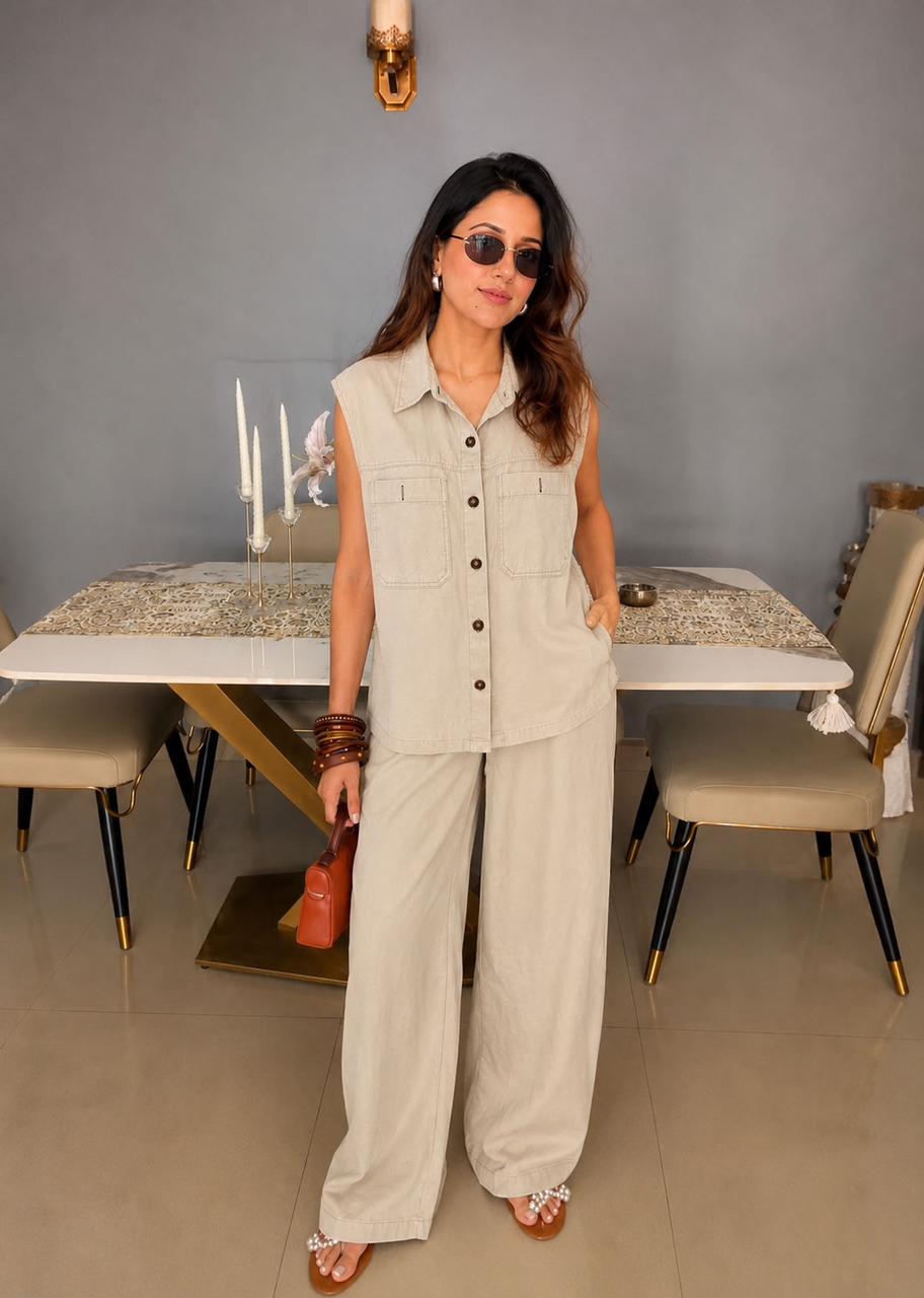 Sleeveless Utility Denim Co-Ord Set