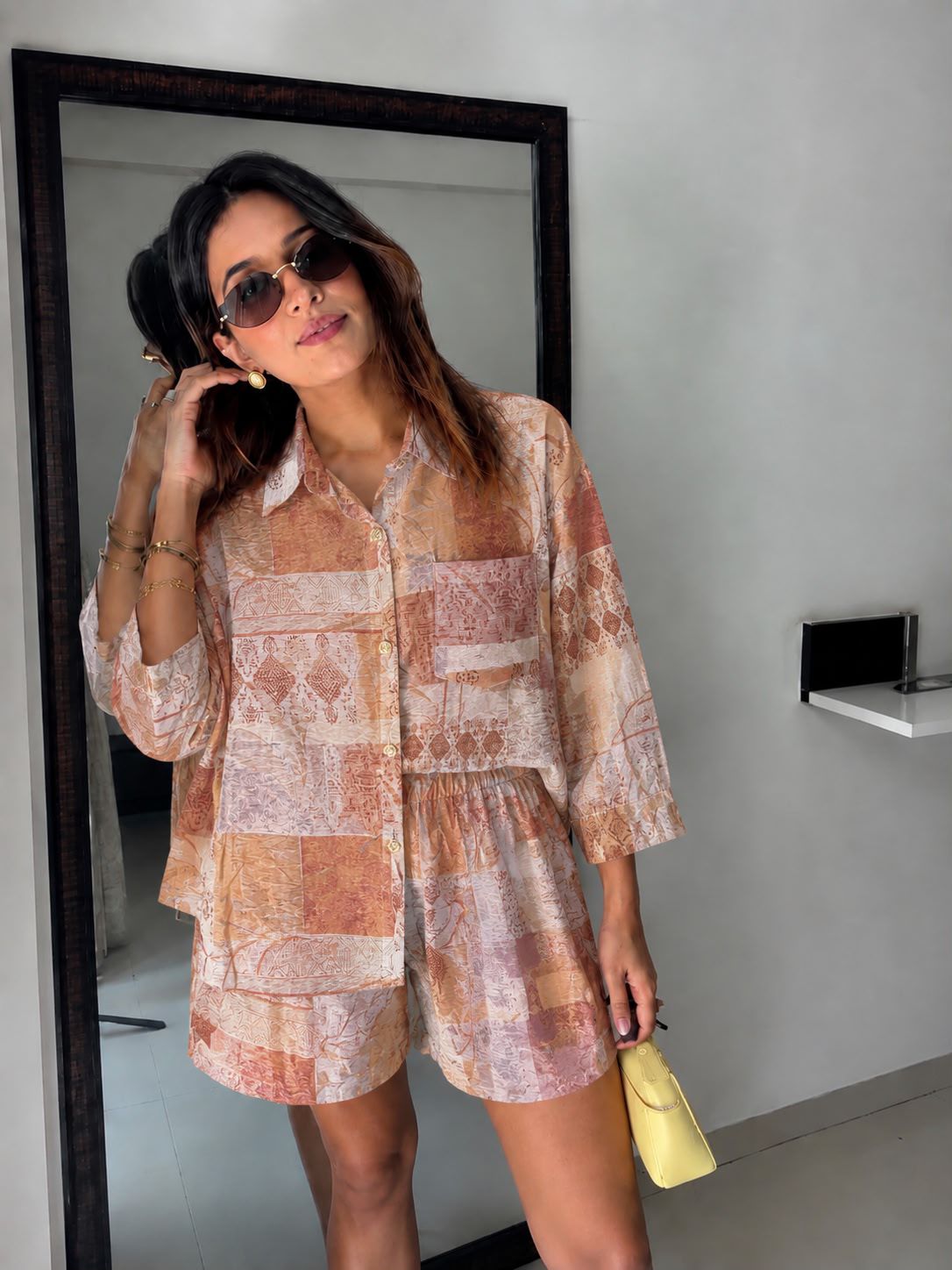 Sunset Mosaic Shirt & Shorts Co-Ord Set
