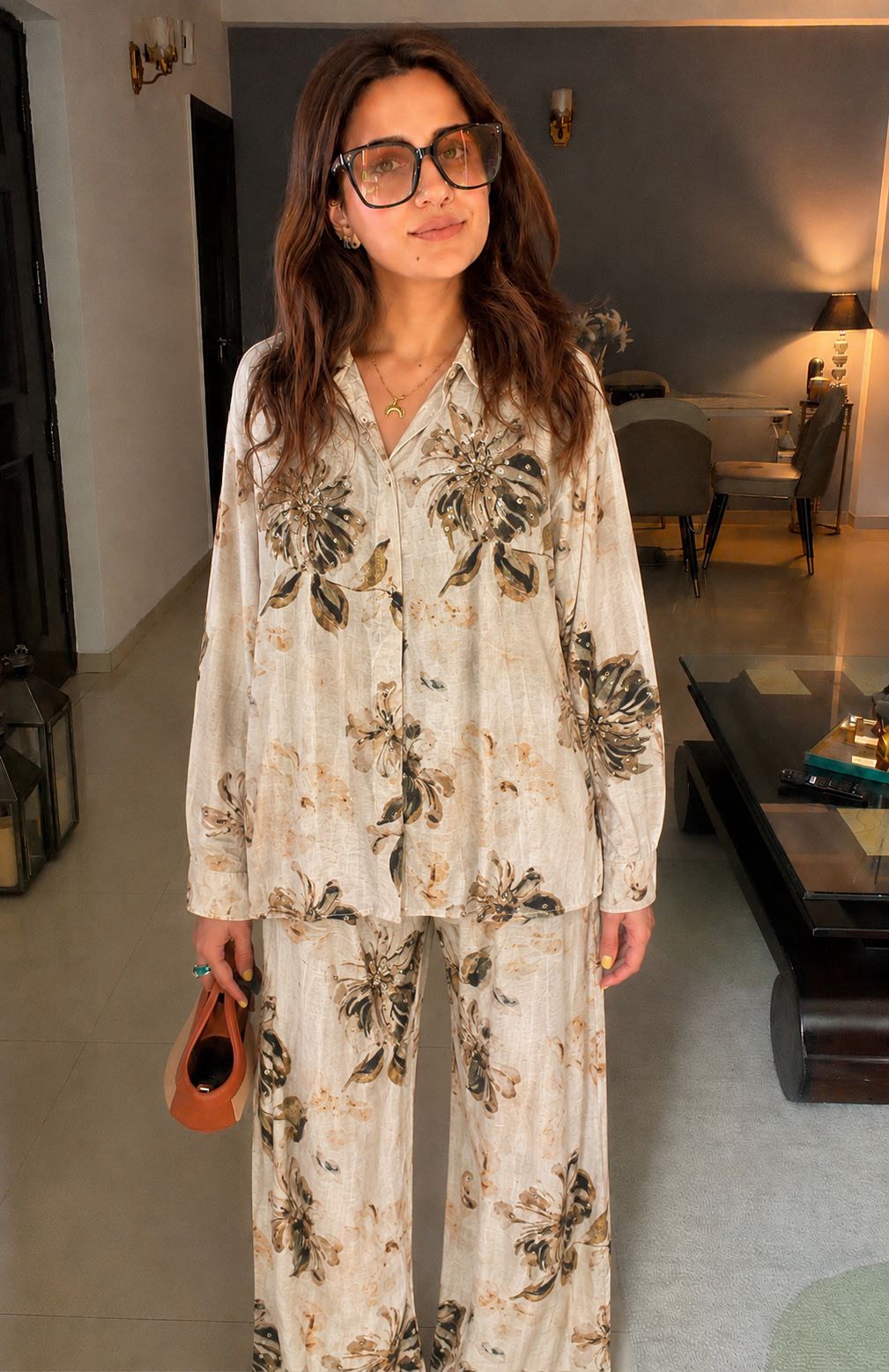 Mocha Bloom Co-Ord Set