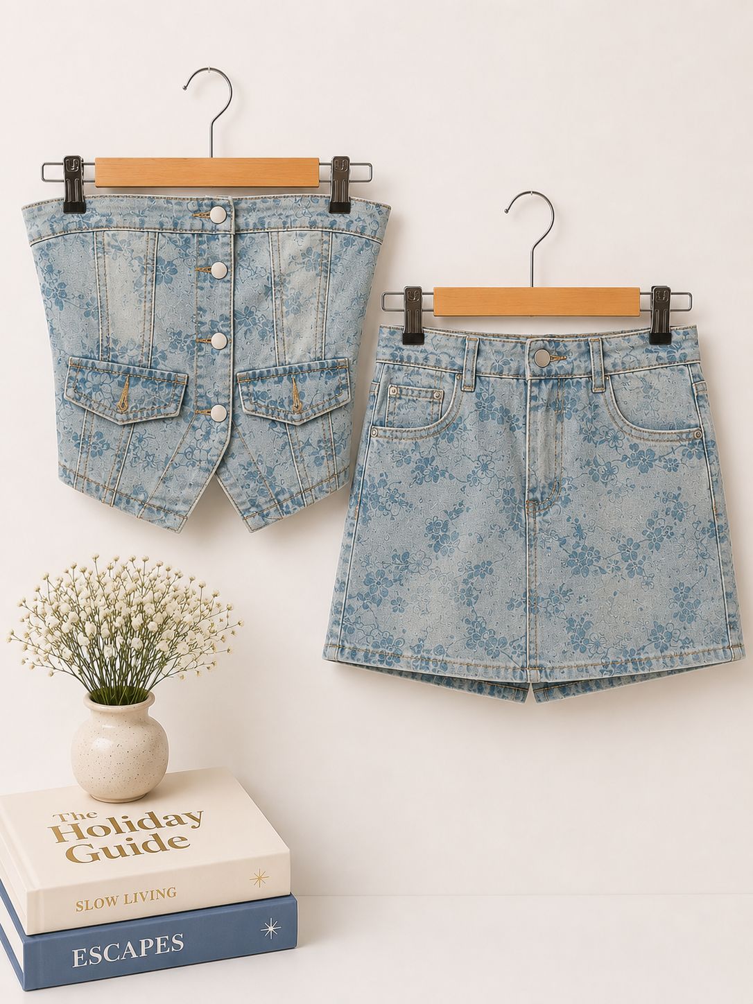 Luna Floral Denim Co-Ord Set