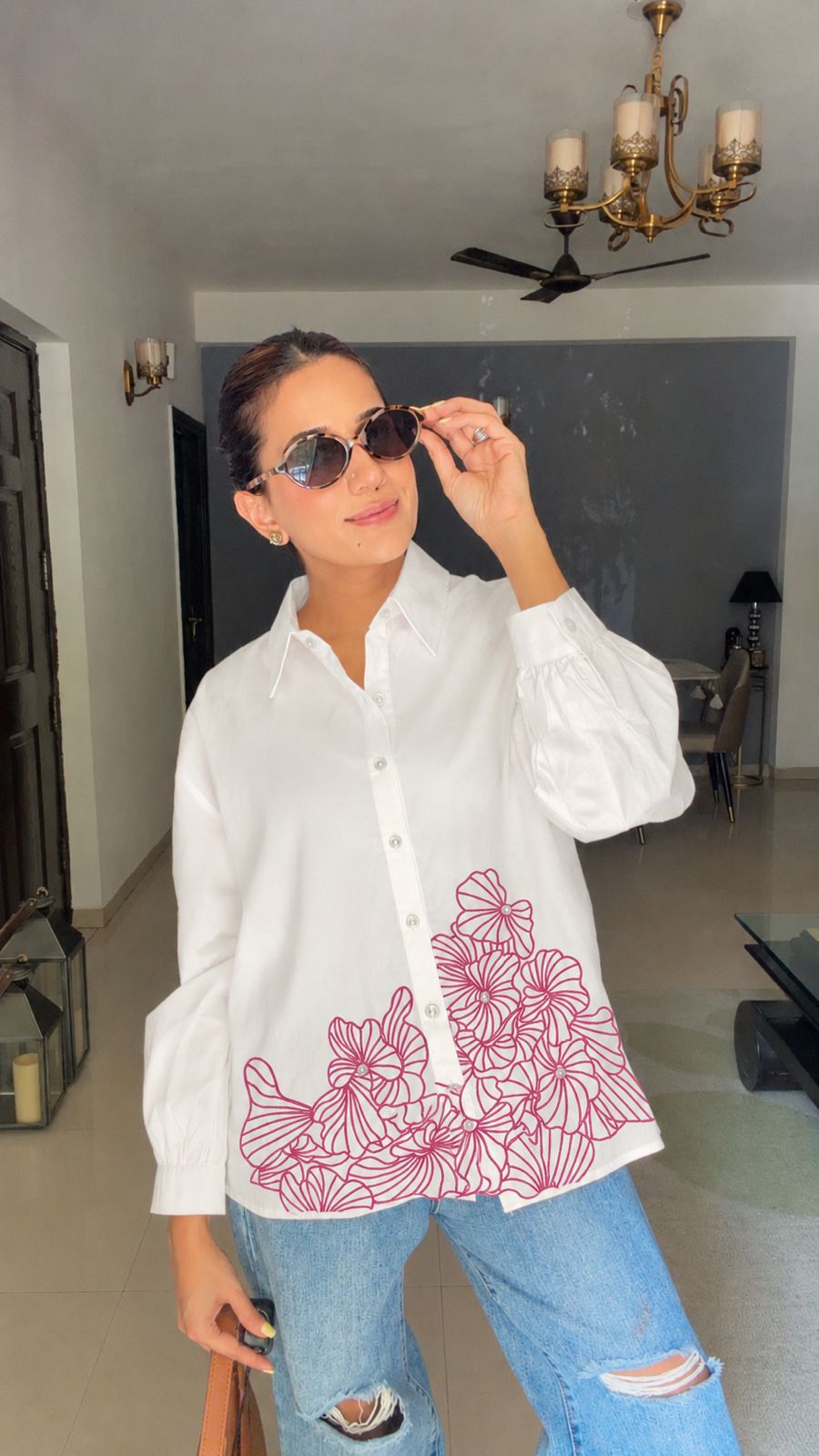 Petal Poetry Cotton Shirt