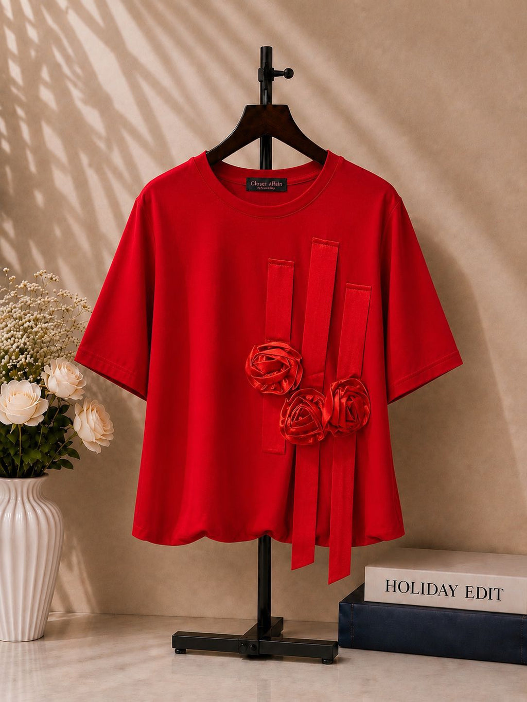 Rose Cutwork Hem Top