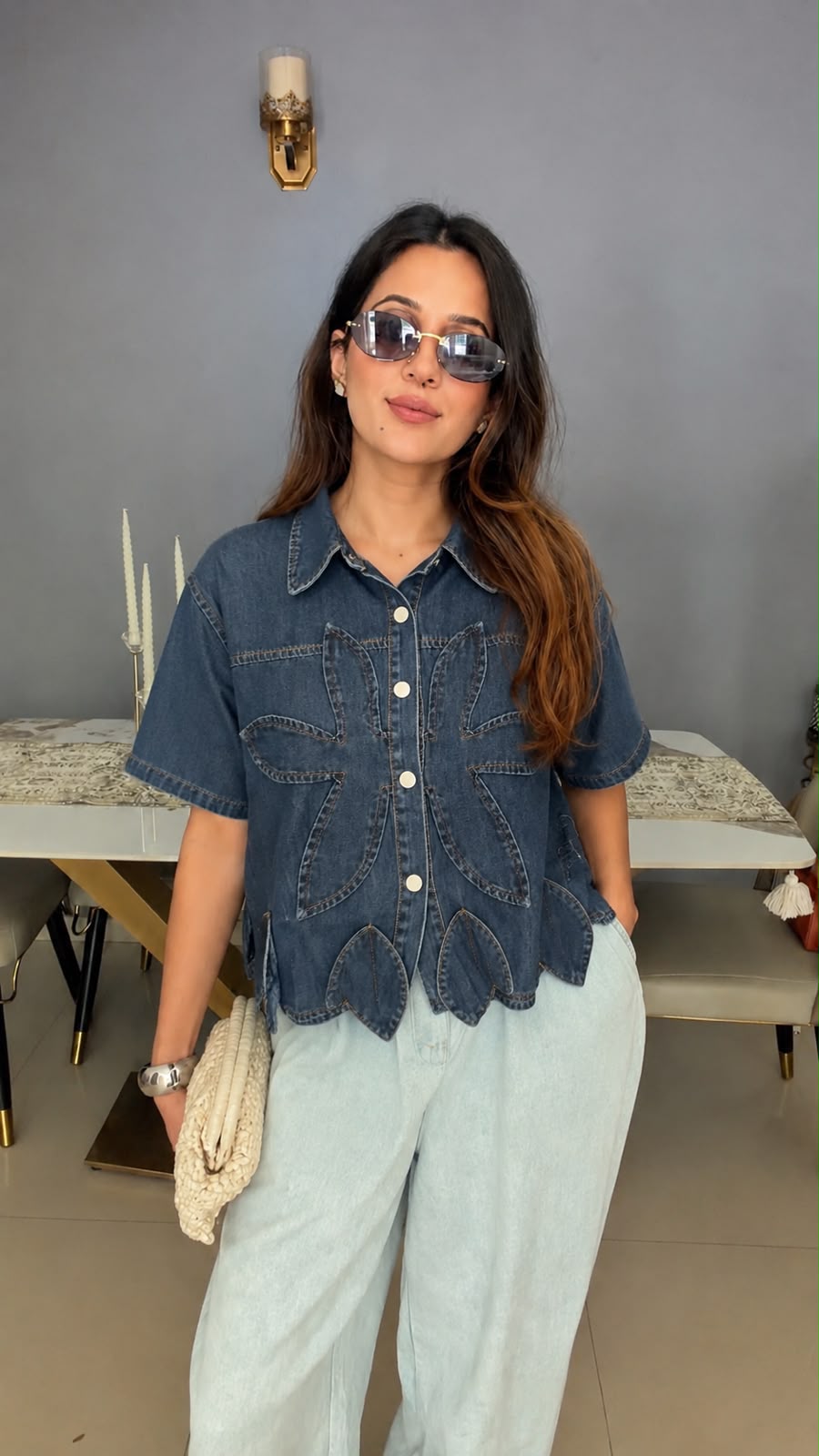 Petal Edge Denim Shirt