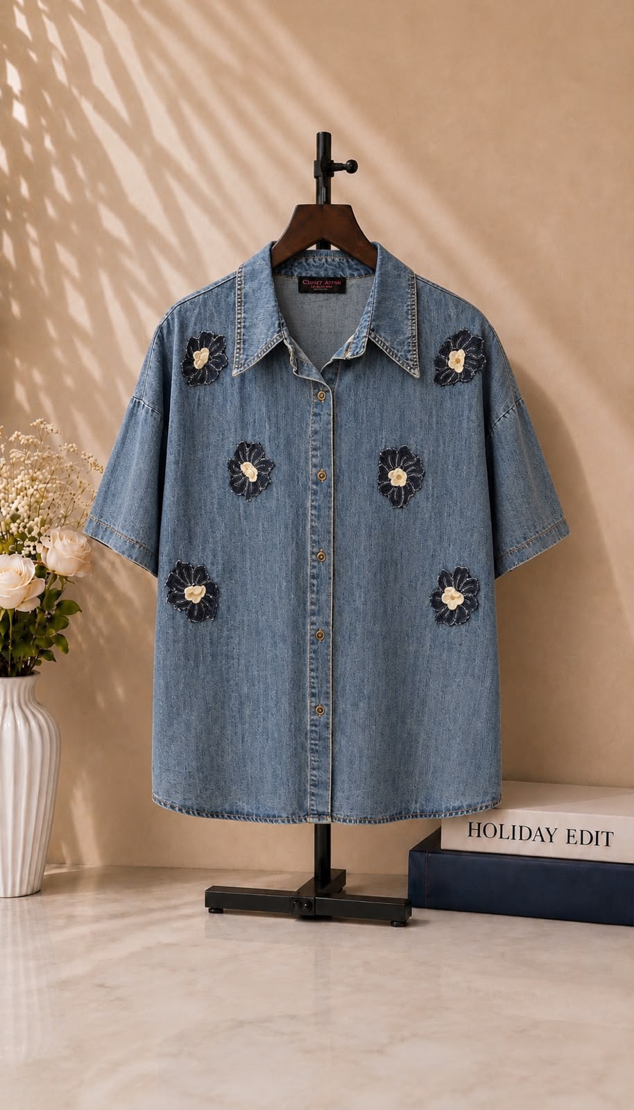 Bloom Embroidered Denim Shirt