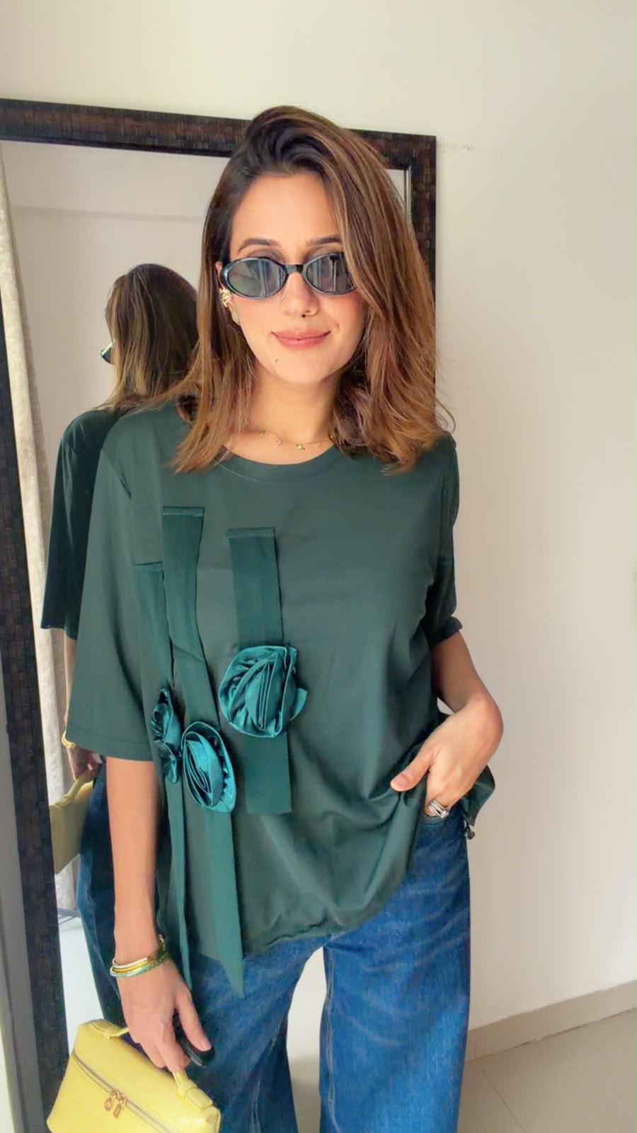 Floral Appliqué Relaxed Fit Top