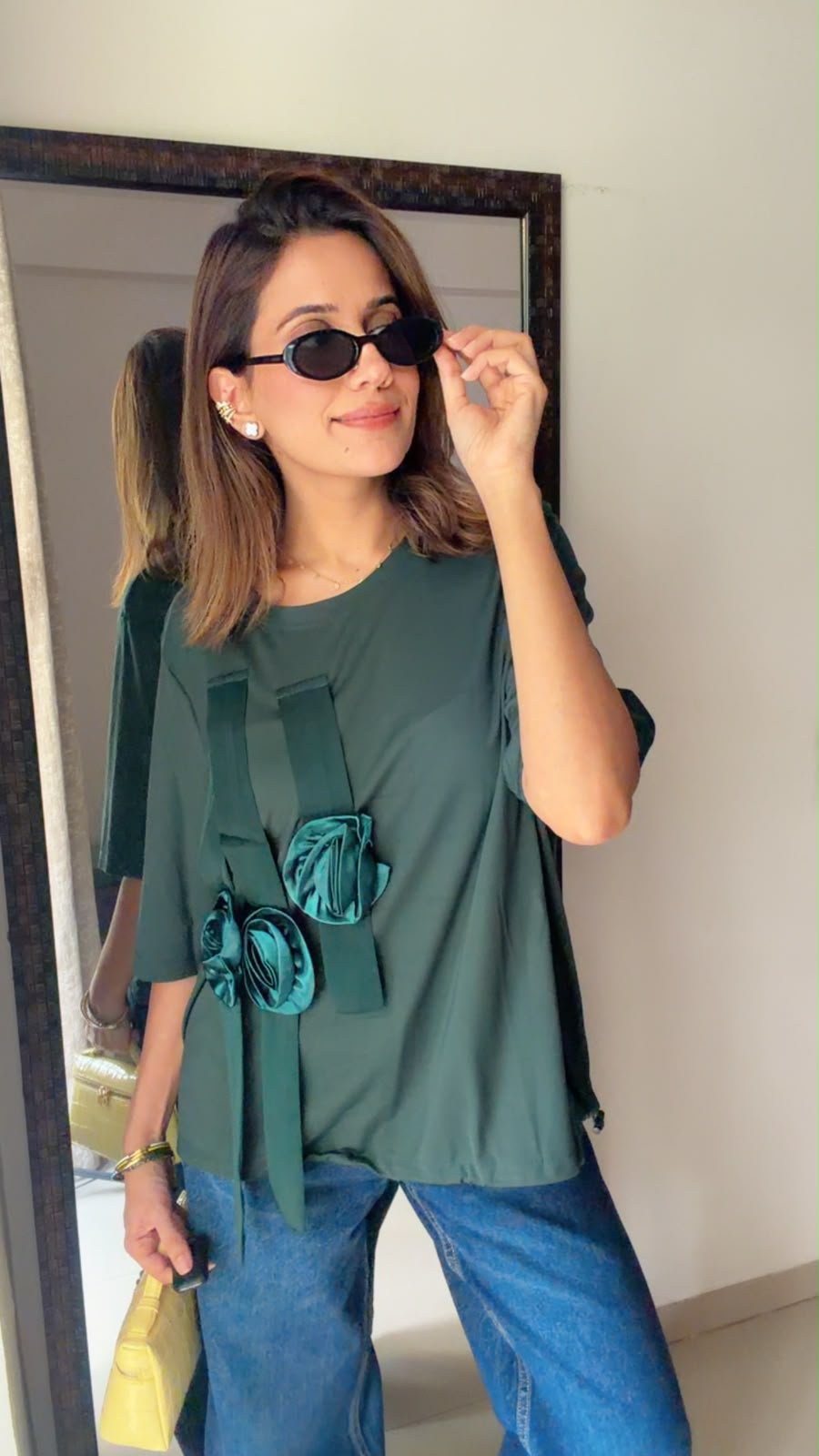 Floral Appliqué Relaxed Fit Top