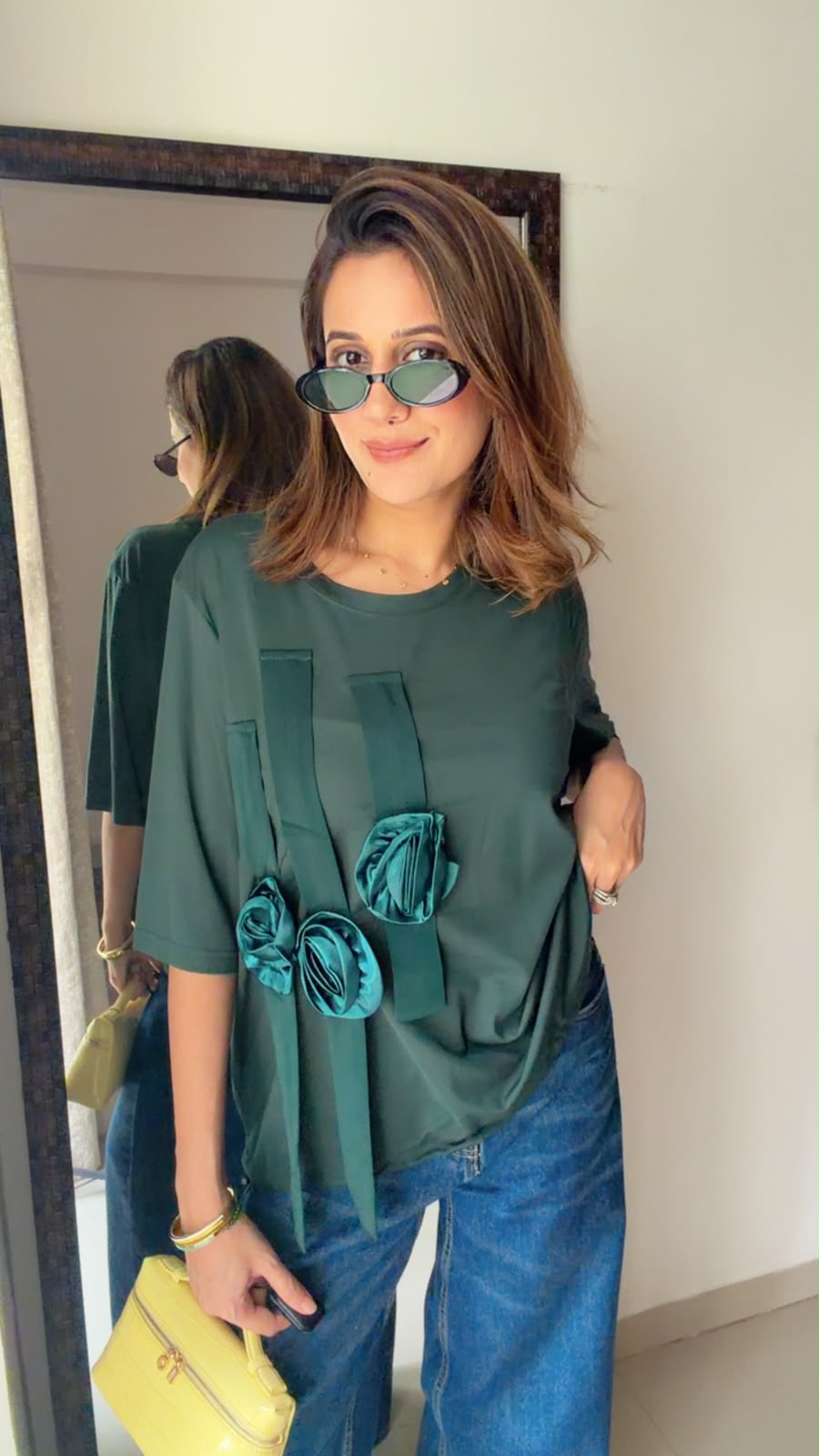 Floral Appliqué Relaxed Fit Top