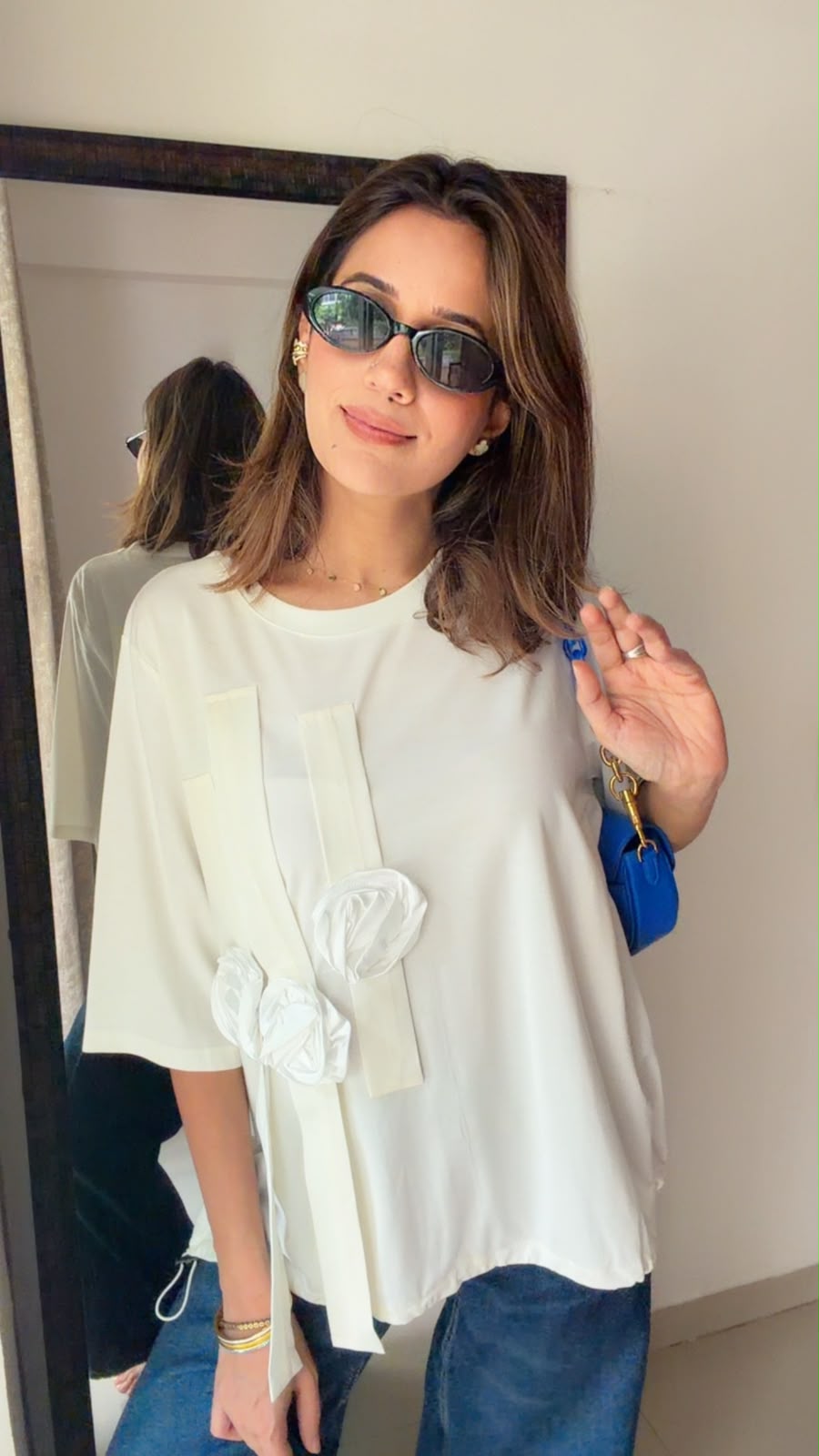 Floral Appliqué Relaxed Fit Top