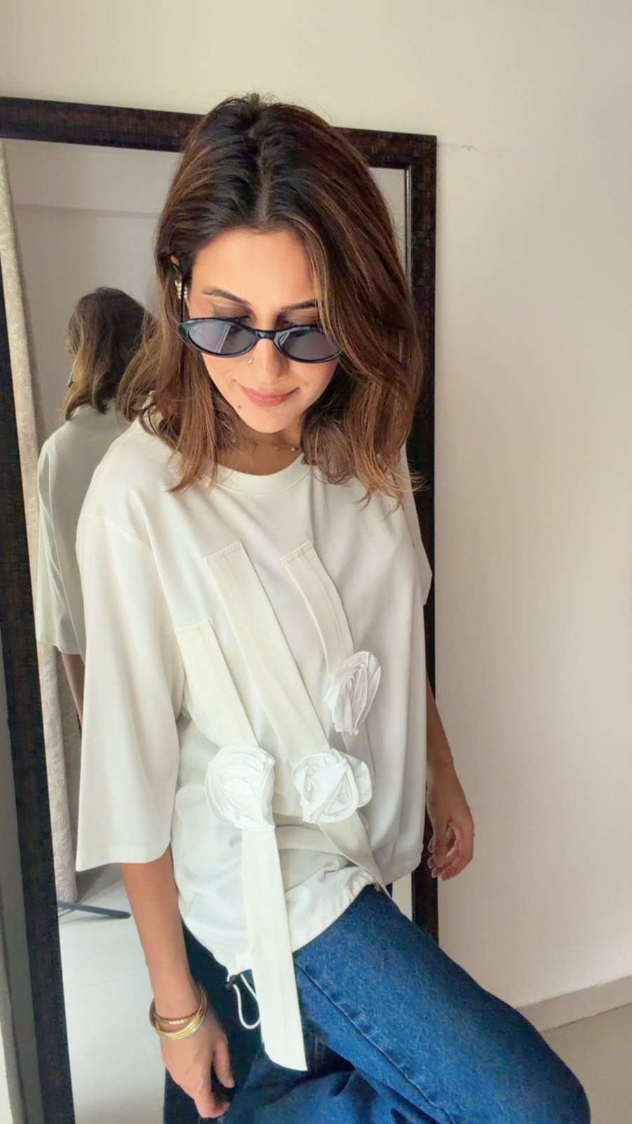 Floral Appliqué Relaxed Fit Top