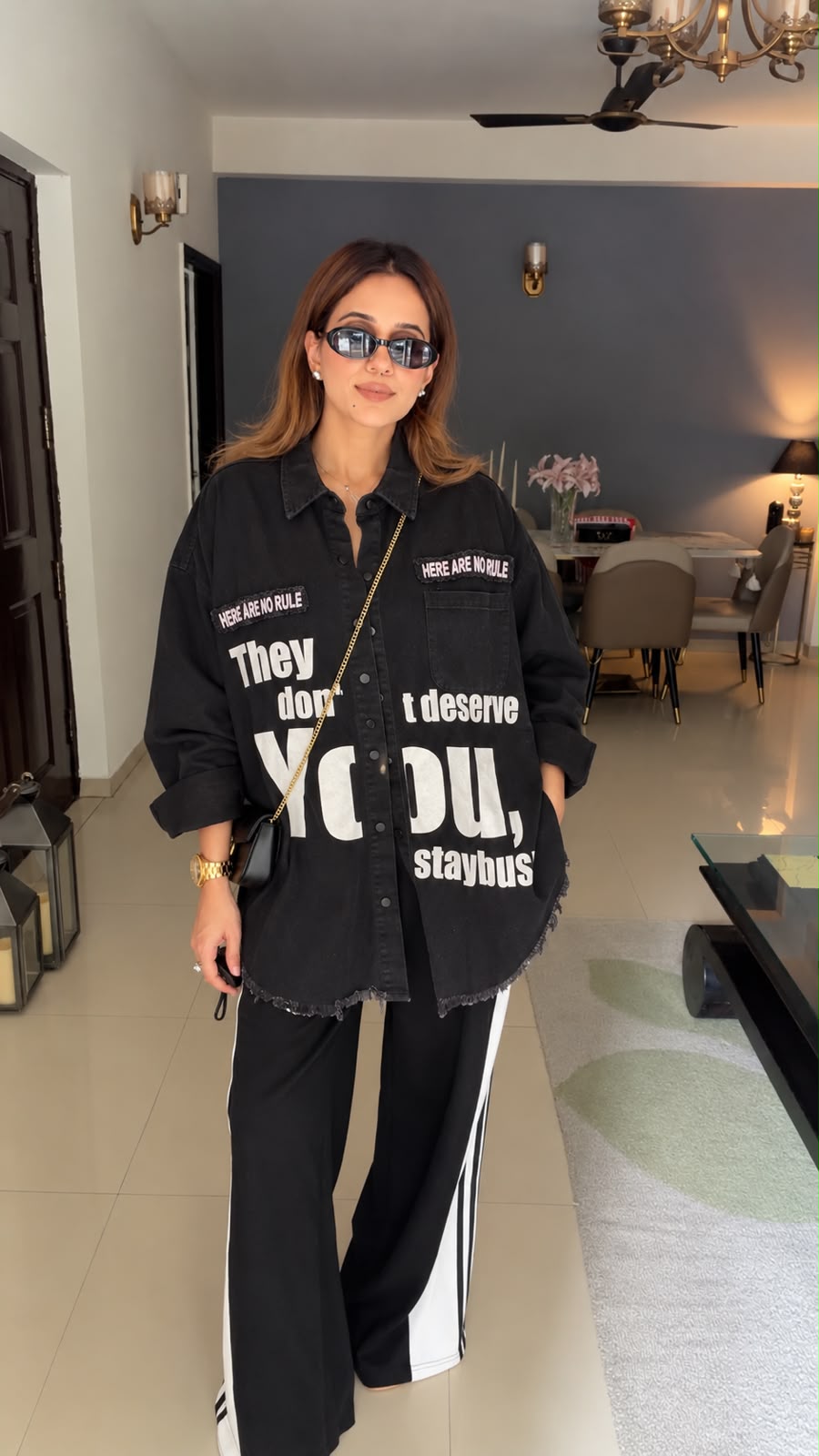 Black Graphic Oversized Shirt