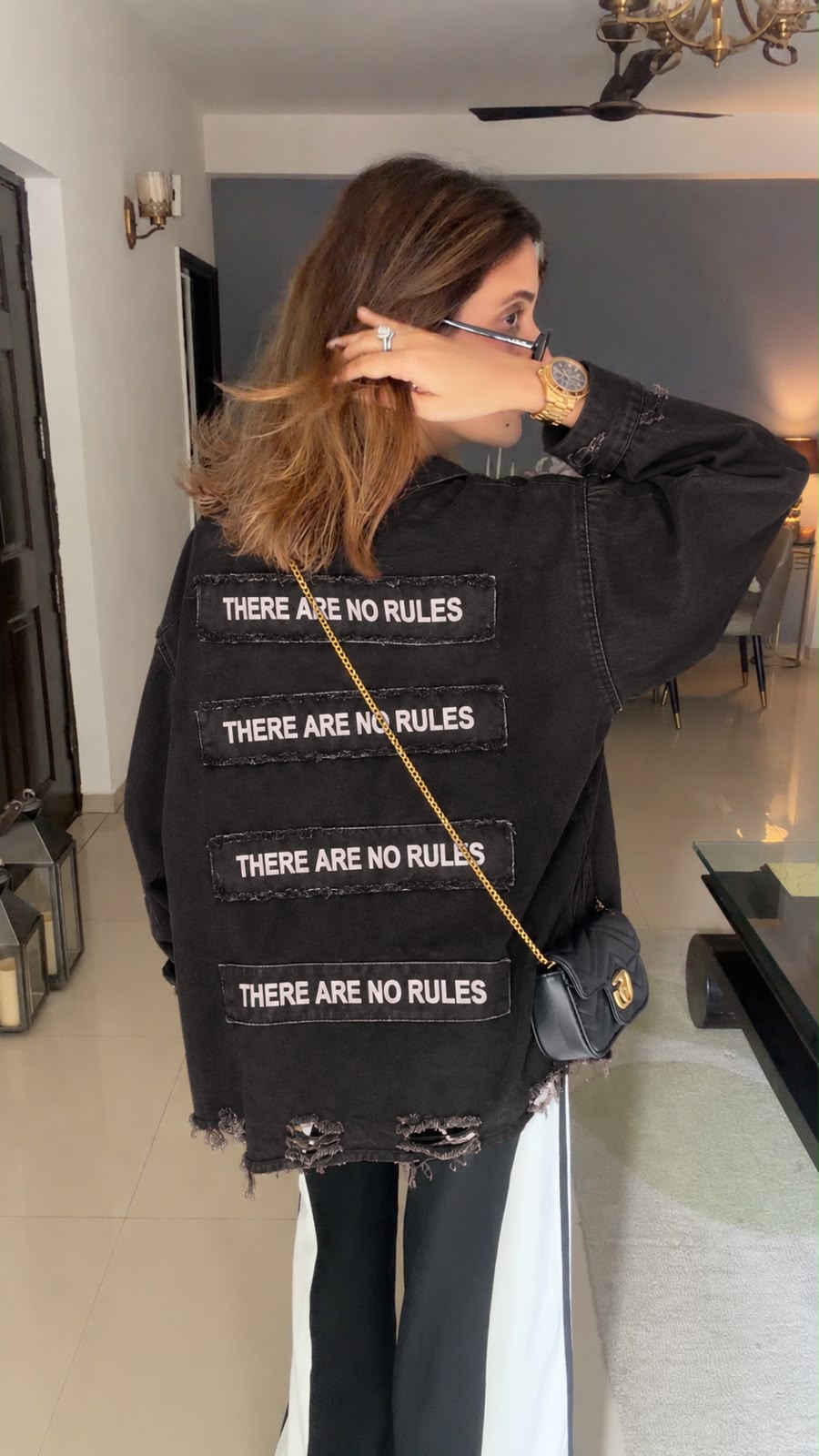 Black Graphic Oversized Shirt